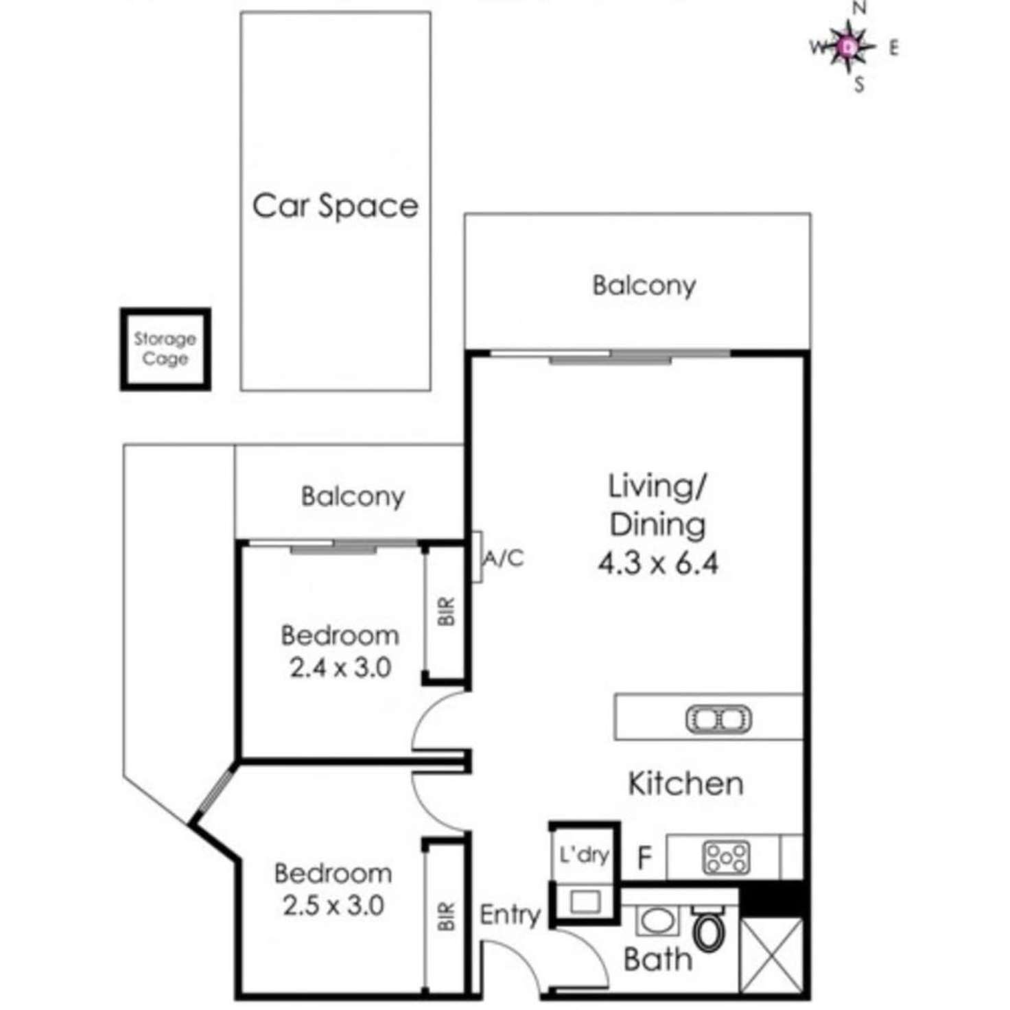 Floorplan of Homely apartment listing, 5.05/41 Nott Street, Port Melbourne VIC 3207
