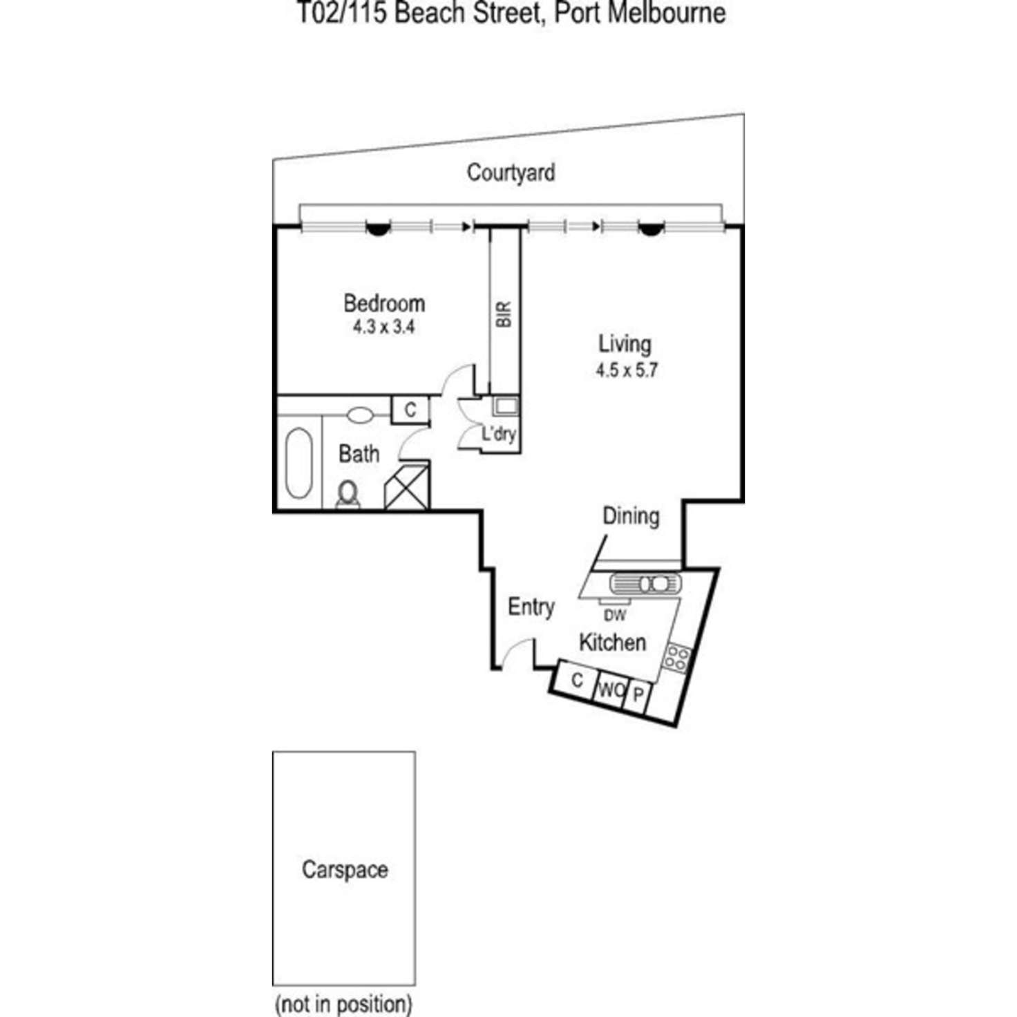 Floorplan of Homely apartment listing, T02/115 Beach Street, Port Melbourne VIC 3207