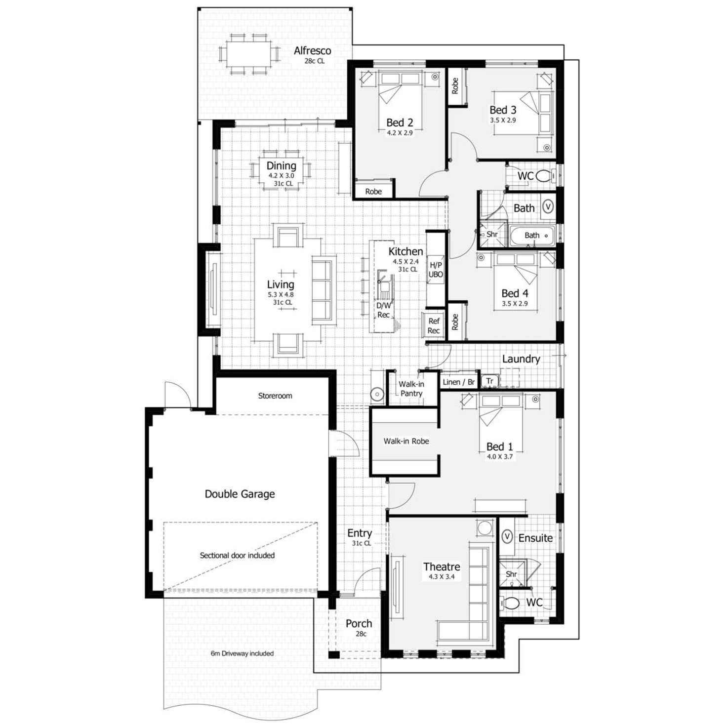 Floorplan of Homely house listing, 5 Melksham Way, Wellard WA 6170