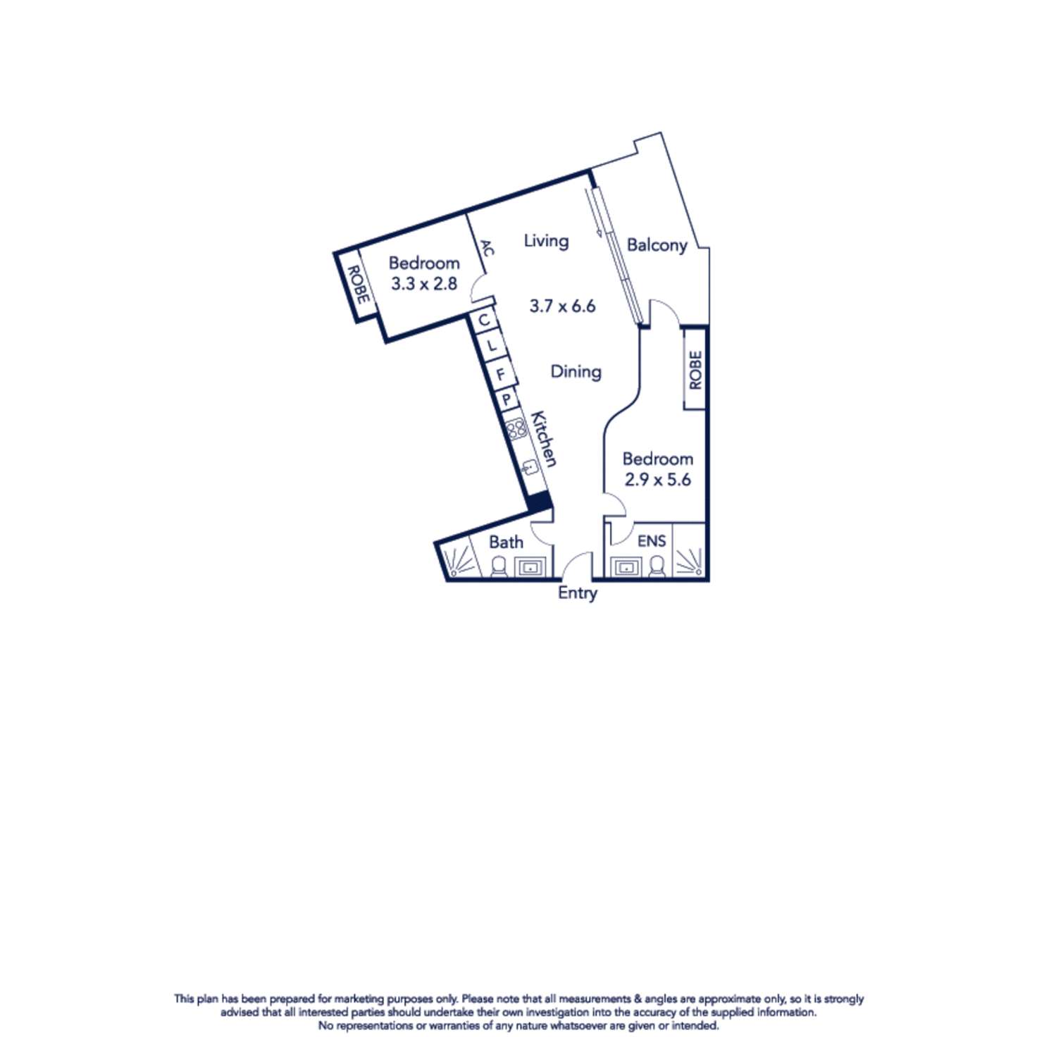 Floorplan of Homely apartment listing, 304/36 Collins Street, Essendon VIC 3040