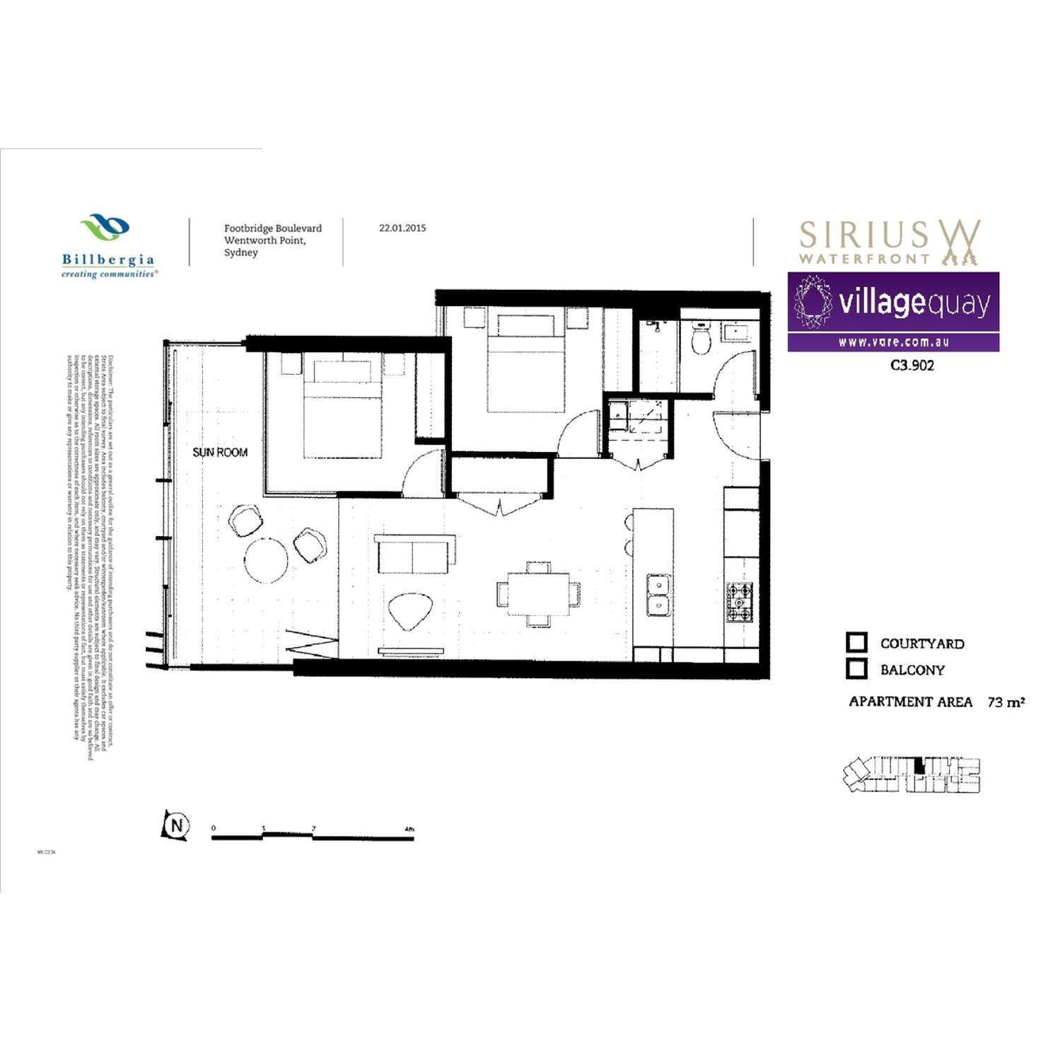 Floorplan of Homely apartment listing, C3.902/Sirius Footbridge Boulevard, Wentworth Point NSW 2127