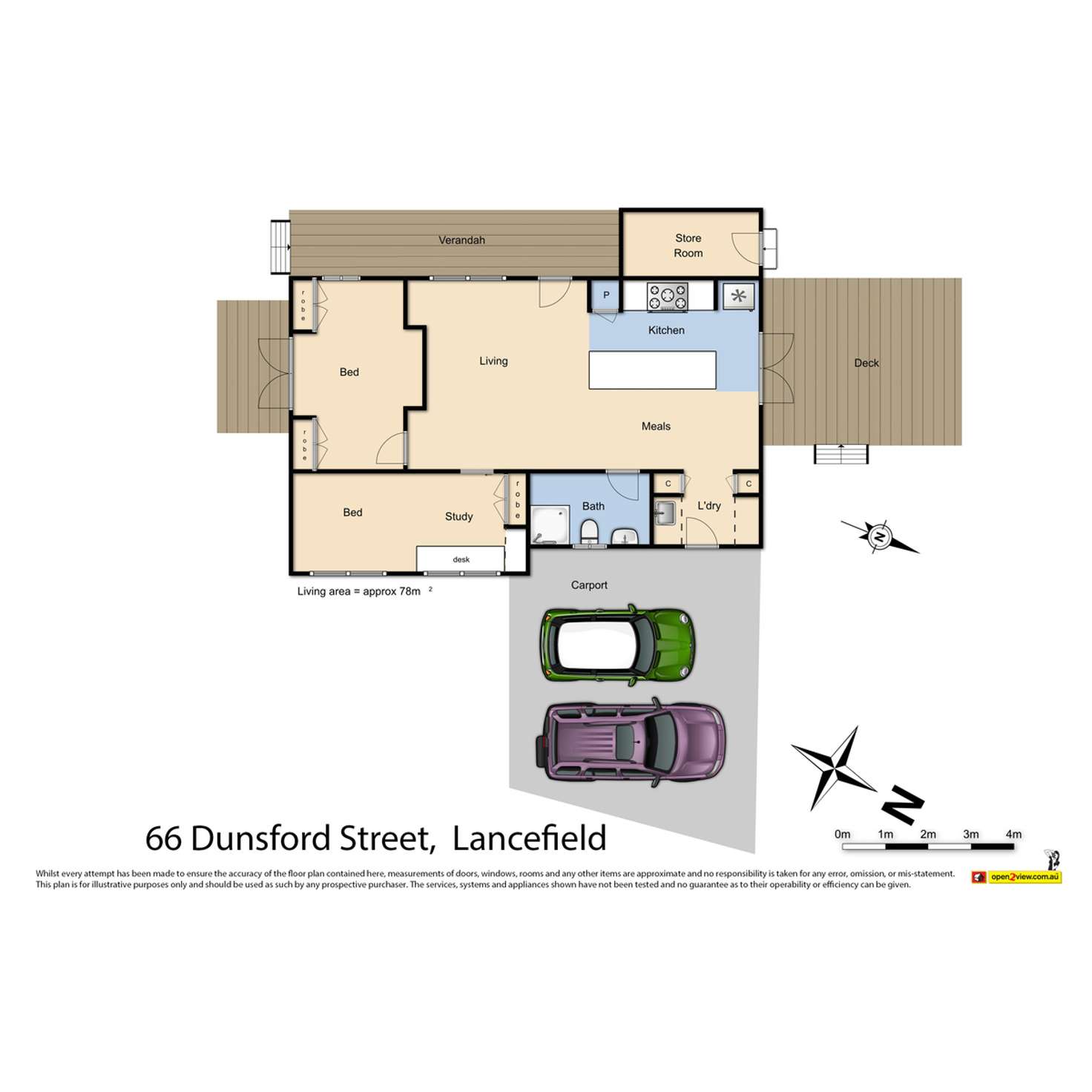 Floorplan of Homely house listing, 66 Dunsford Street, Lancefield VIC 3435