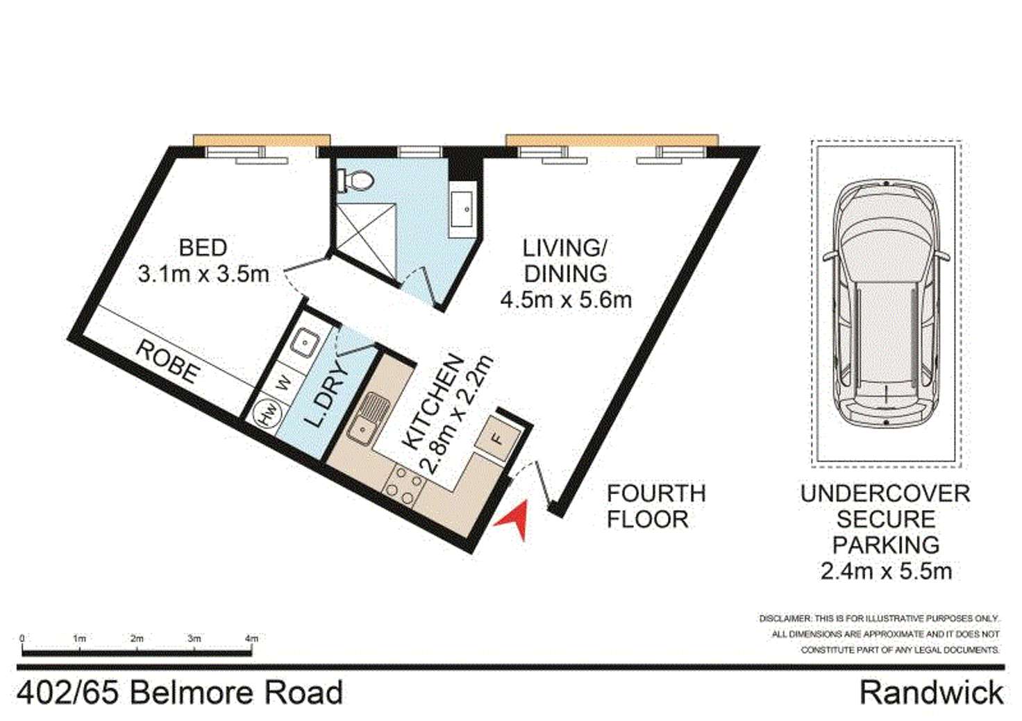Floorplan of Homely apartment listing, 402/65 Belmore Road, Randwick NSW 2031