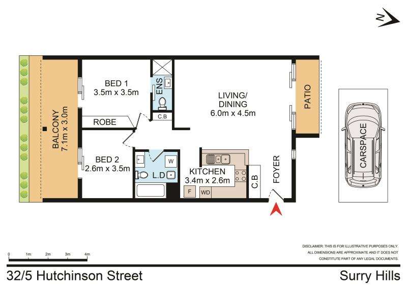 Floorplan of Homely apartment listing, 32/5 Hutchinson Street, Surry Hills NSW 2010