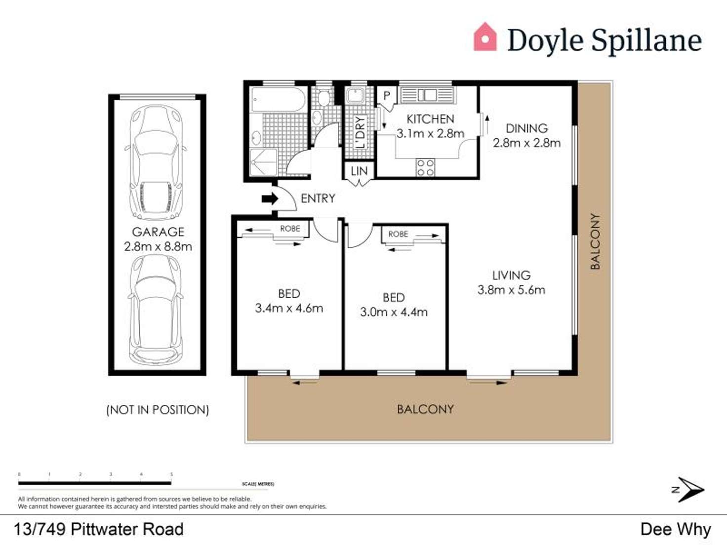 Floorplan of Homely unit listing, 13/749 Pittwater Road, Dee Why NSW 2099
