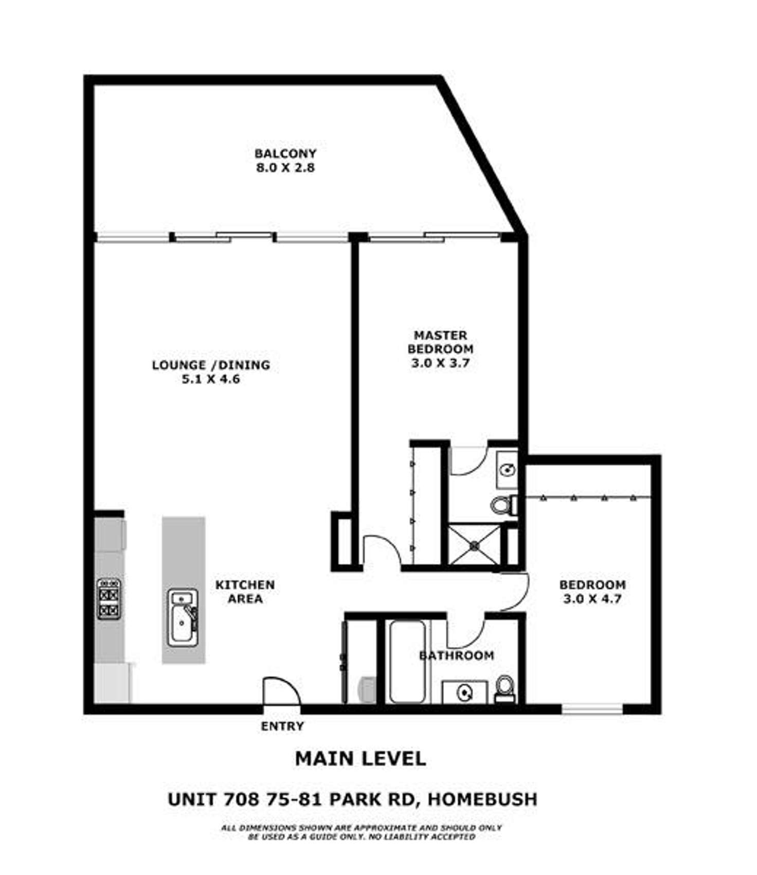 Floorplan of Homely apartment listing, 708/75-81 Park Road, Homebush NSW 2140
