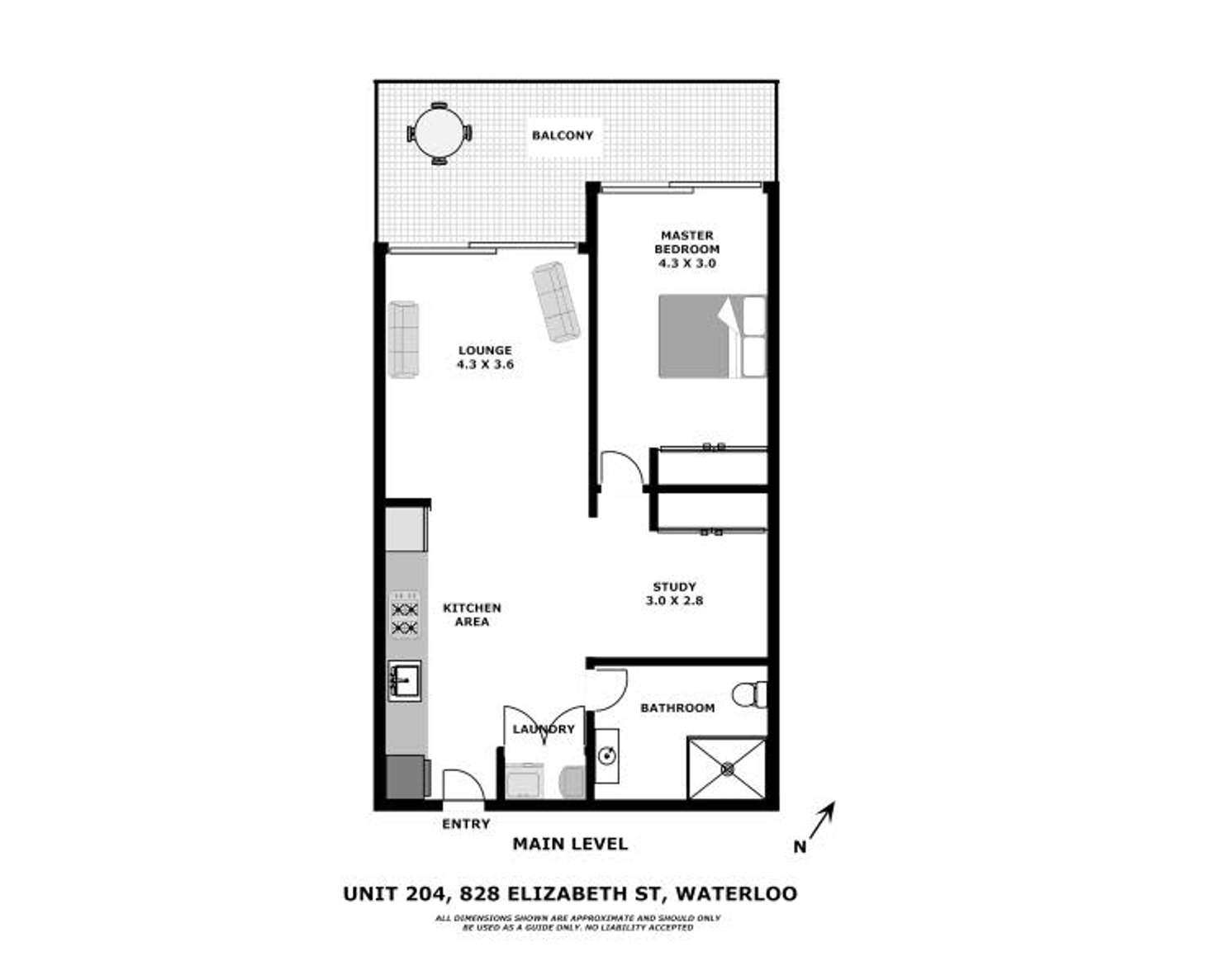 Floorplan of Homely apartment listing, 204/828 Elizabeth Street, Waterloo NSW 2017