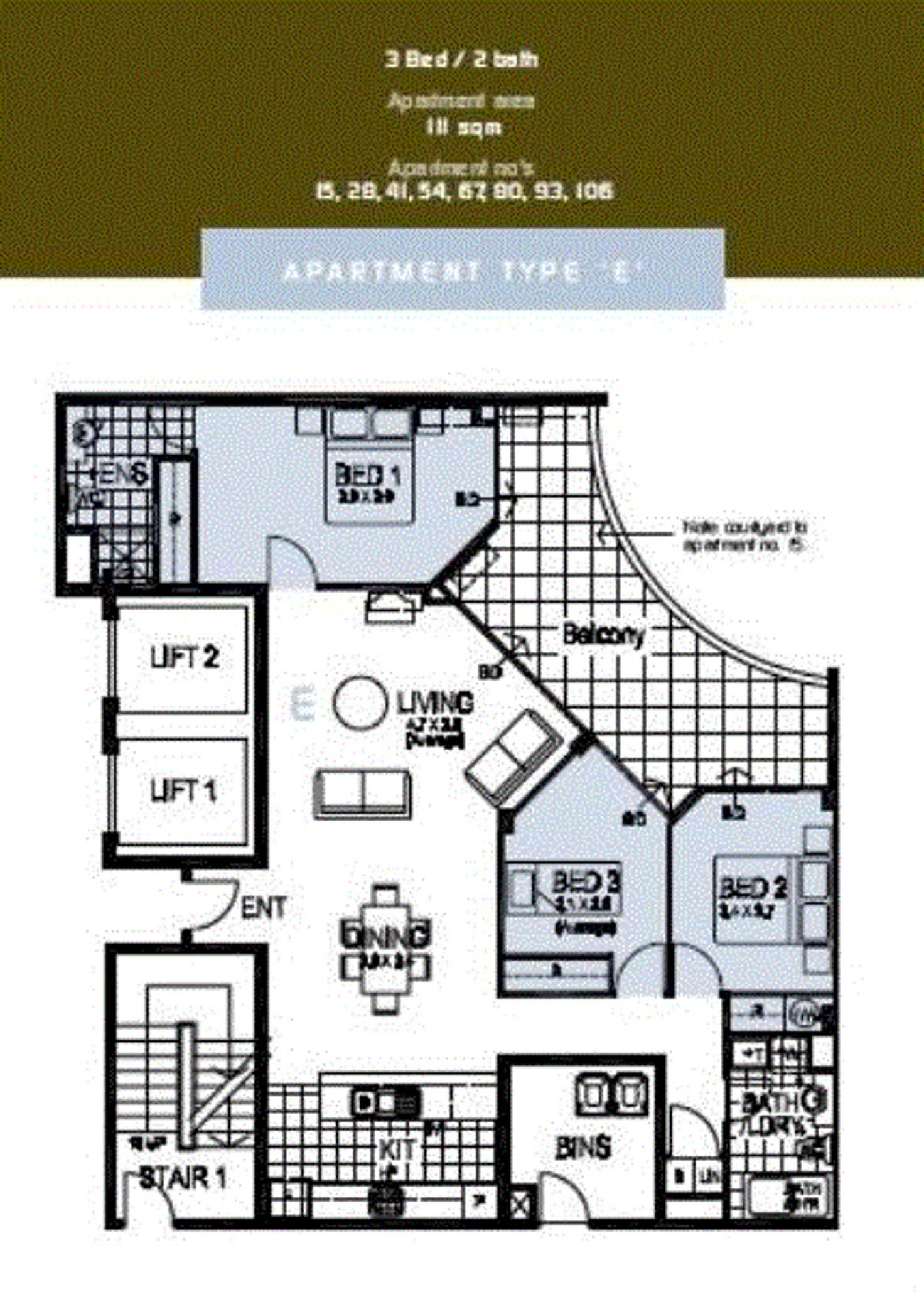 Floorplan of Homely unit listing, 15/131 Adelaide Terrace, East Perth WA 6004