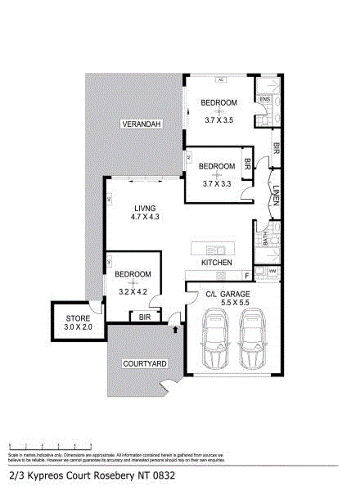 Floorplan of Homely unit listing, 2/3 Kypreos Court, Rosebery NT 832