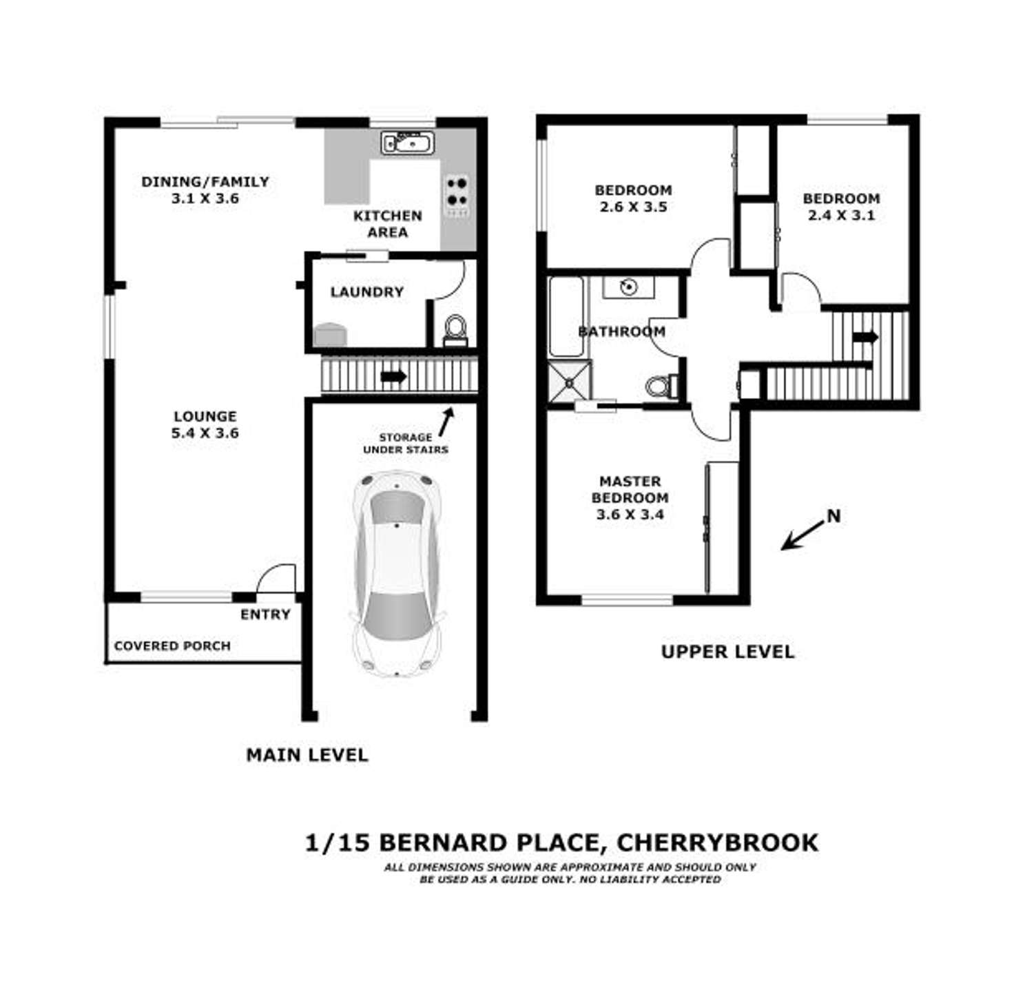 Floorplan of Homely semiDetached listing, 1/15 Bernard Place, Cherrybrook NSW 2126