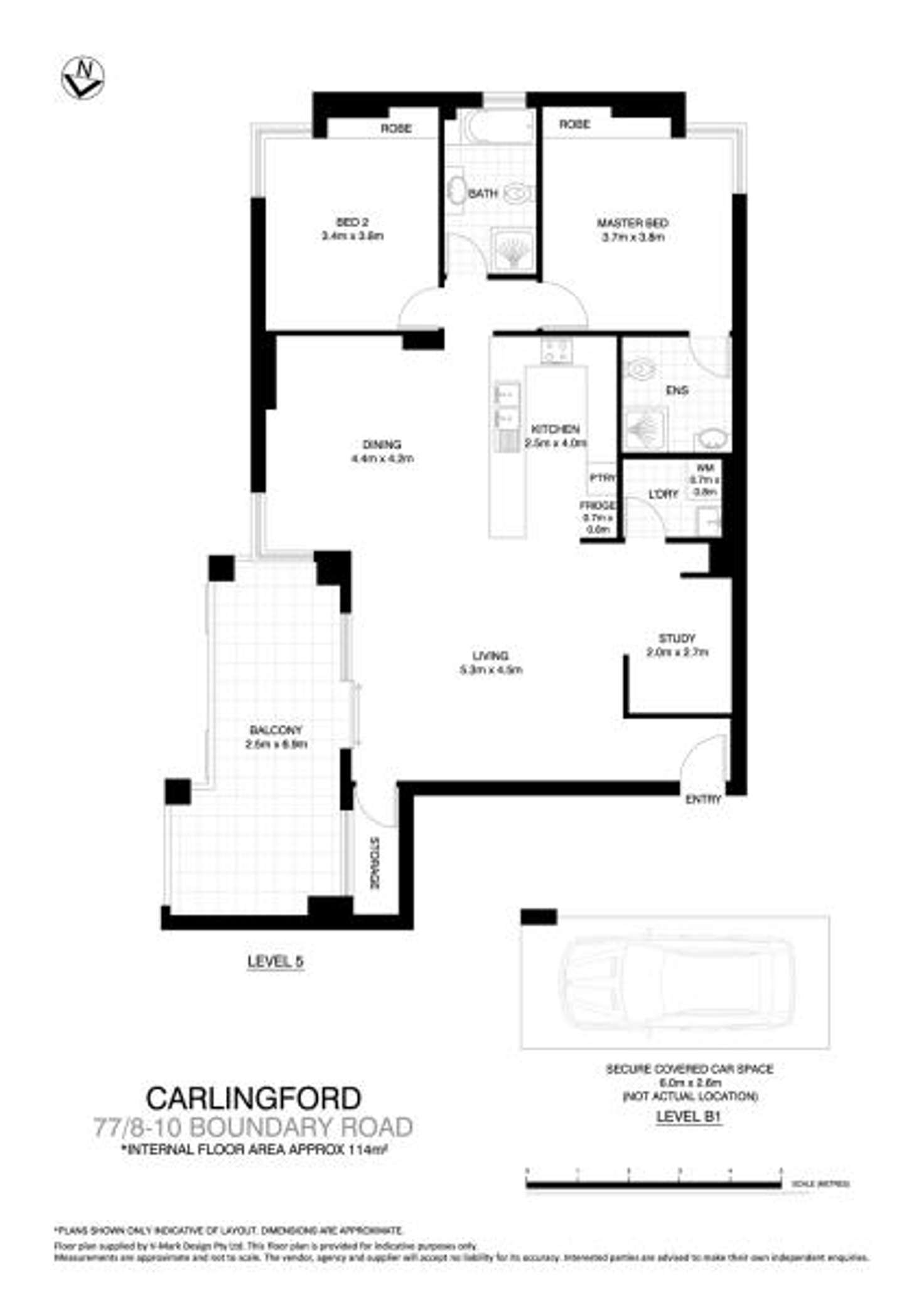 Floorplan of Homely apartment listing, 77/8-10 Boundary Road, Carlingford NSW 2118