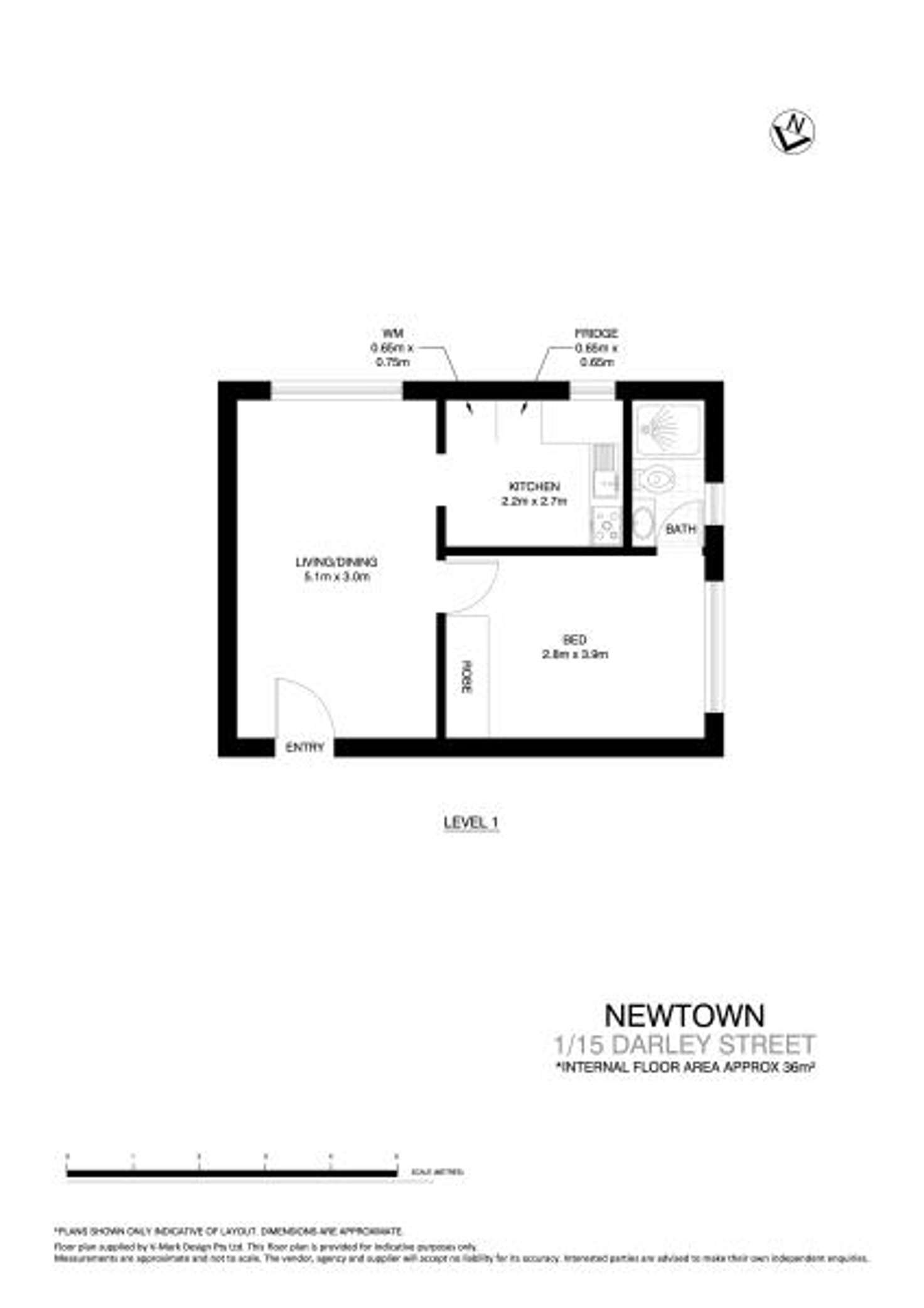 Floorplan of Homely apartment listing, 1/15 Darley Street, Newtown NSW 2042