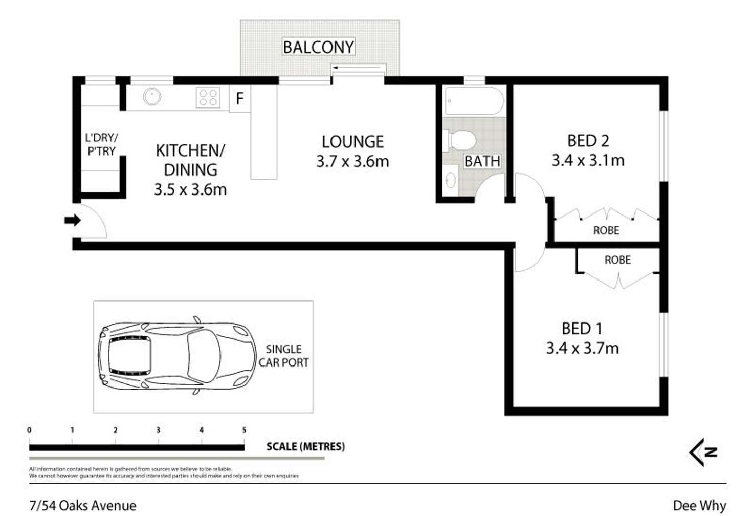 Floorplan of Homely unit listing, 7/54 Oaks Avenue, Dee Why NSW 2099