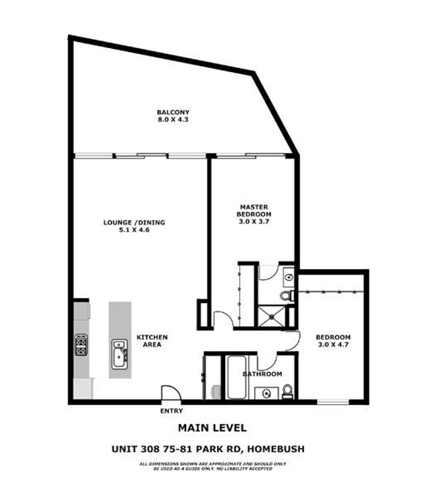 Floorplan of Homely apartment listing, 308/75-81 Park Road, Homebush NSW 2140