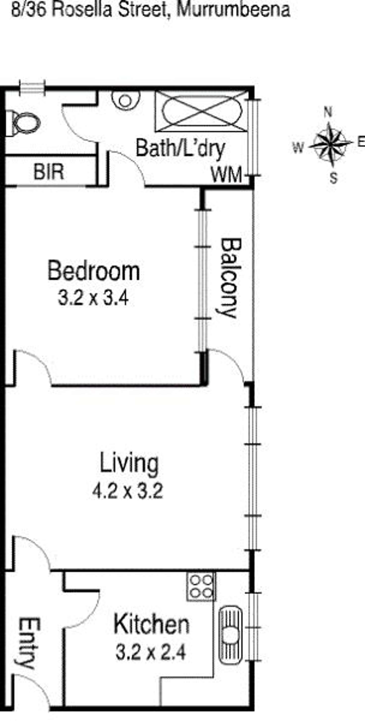 Floorplan of Homely apartment listing, 8/36 Rosella Street, Murrumbeena VIC 3163