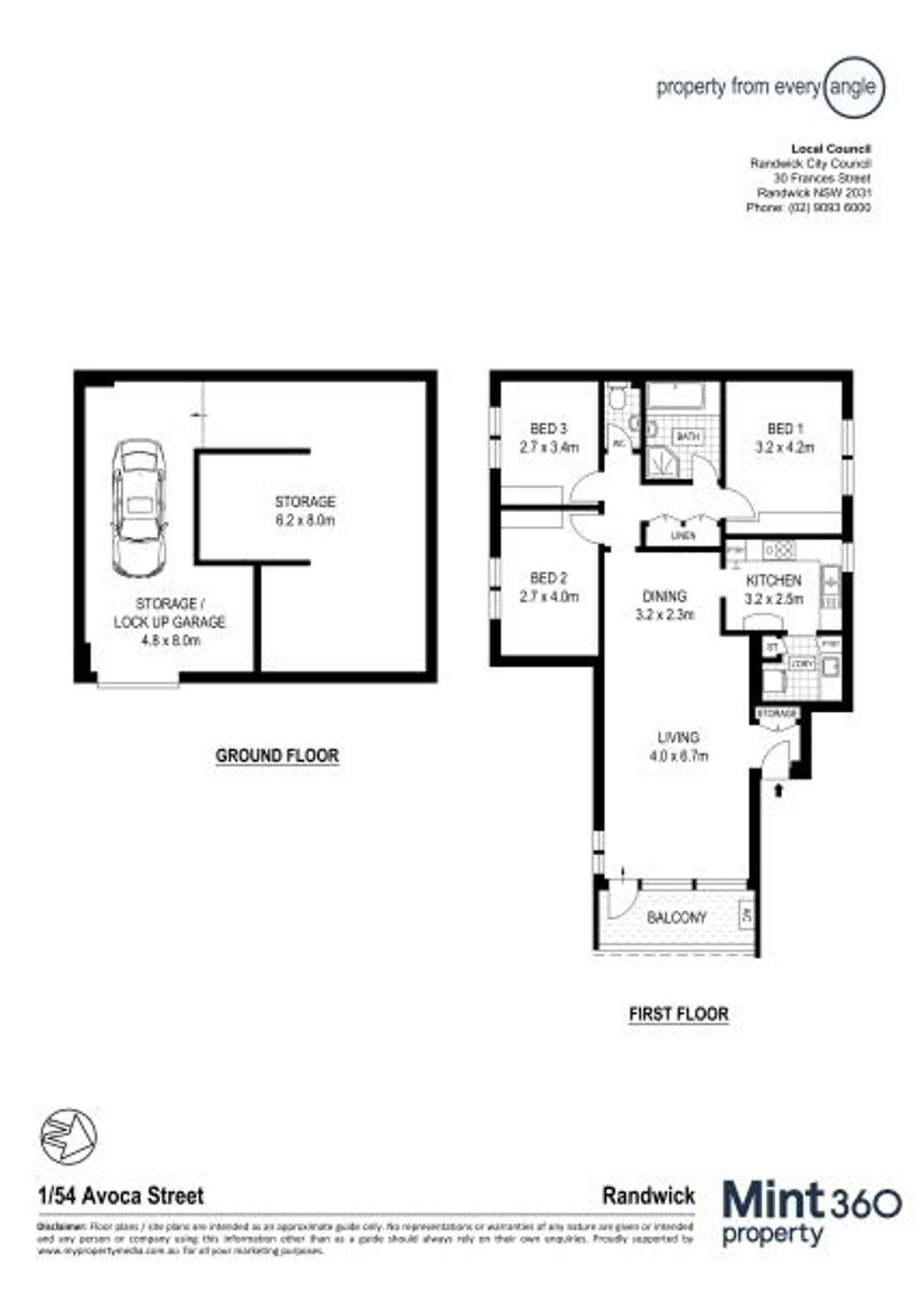 Floorplan of Homely apartment listing, 1/54 Avoca Street, Randwick NSW 2031