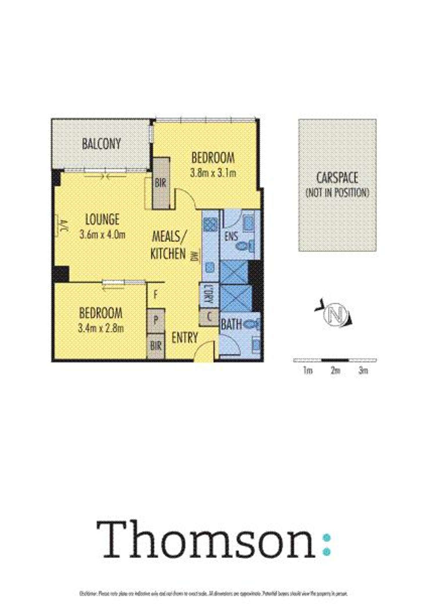 Floorplan of Homely apartment listing, 3413/220 Spencer Street, Melbourne VIC 3000
