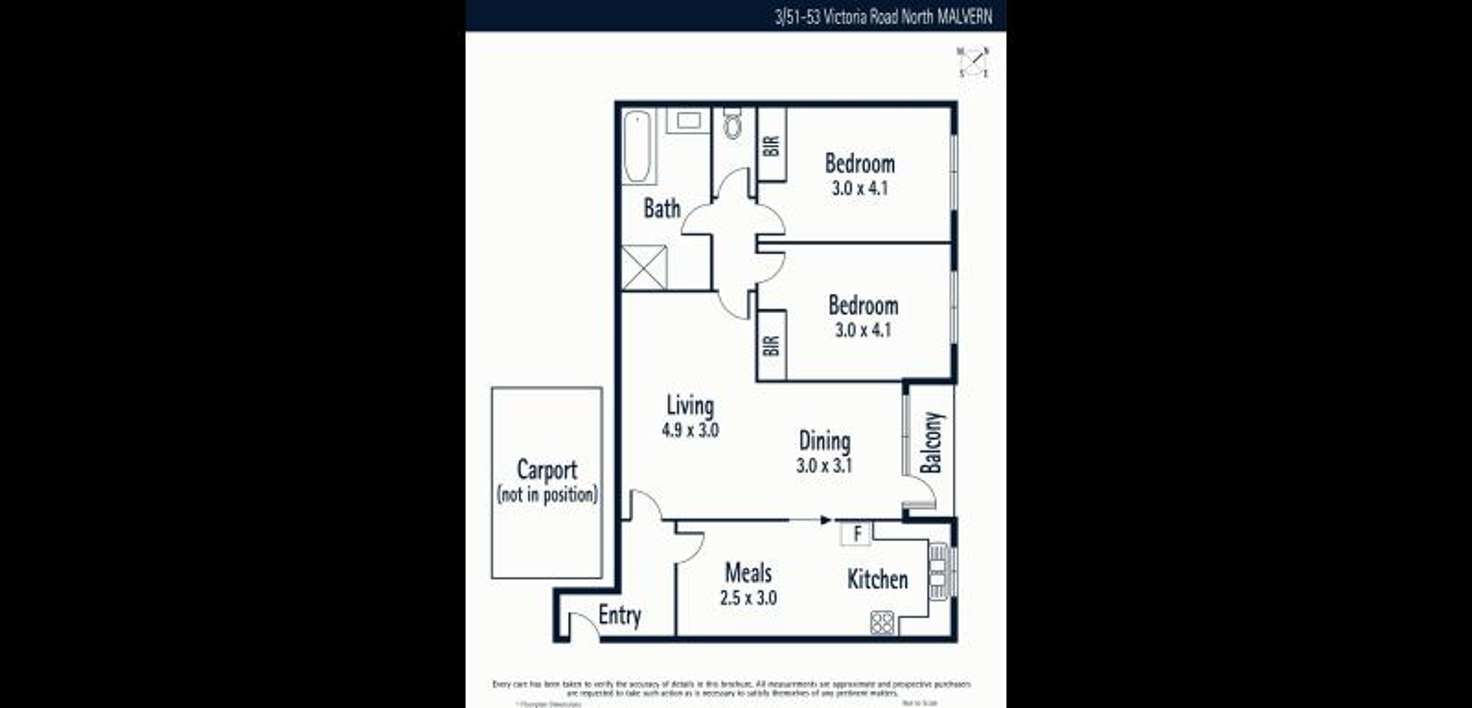 Floorplan of Homely apartment listing, 3/51-53 Victoria Road North, Malvern VIC 3144