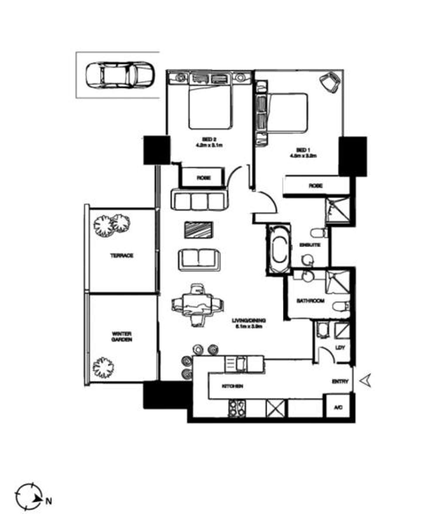 Floorplan of Homely apartment listing, 3604/91 Liverpool street, Sydney NSW 2000