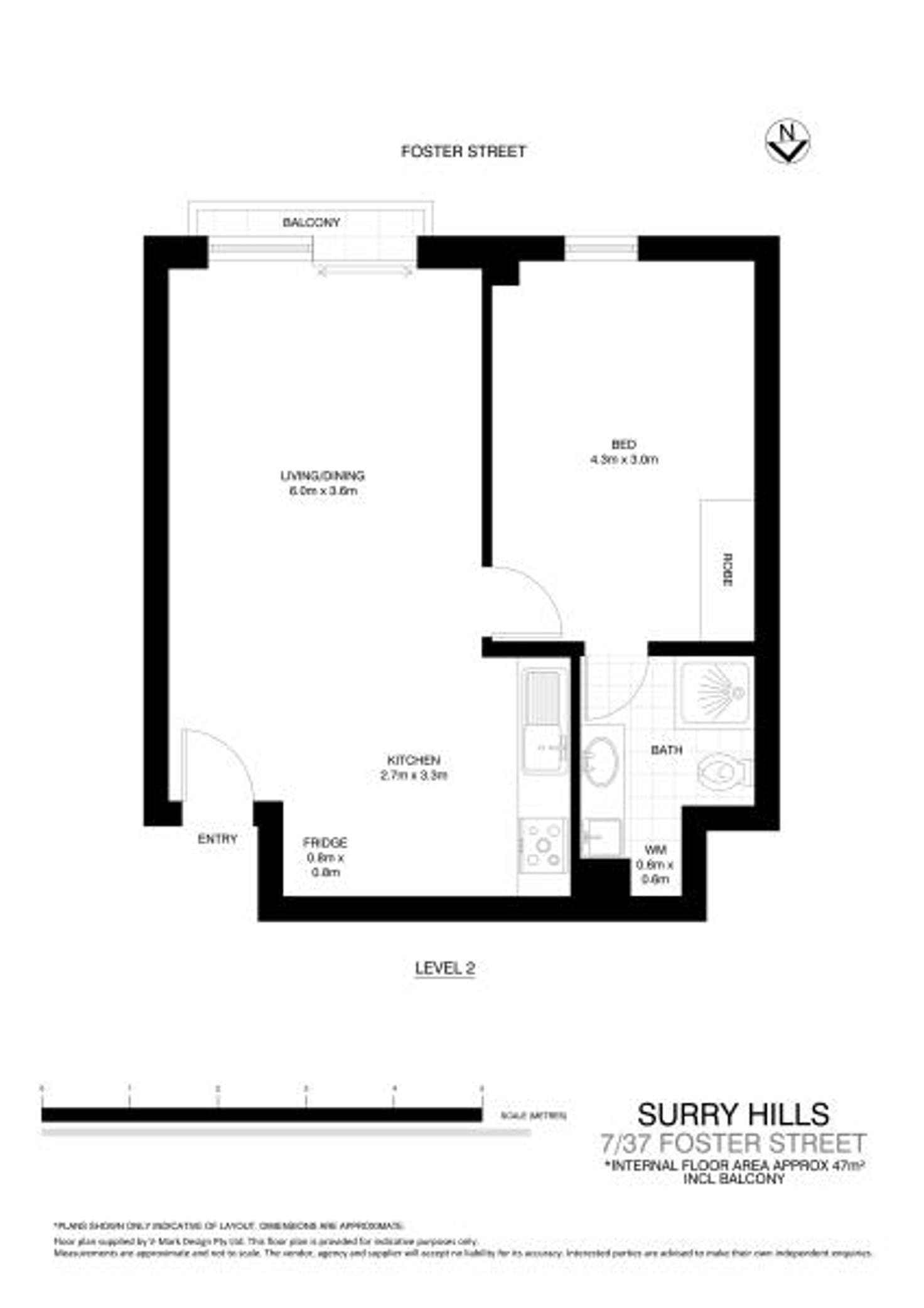 Floorplan of Homely apartment listing, 7/37 Foster Street, Surry Hills NSW 2010