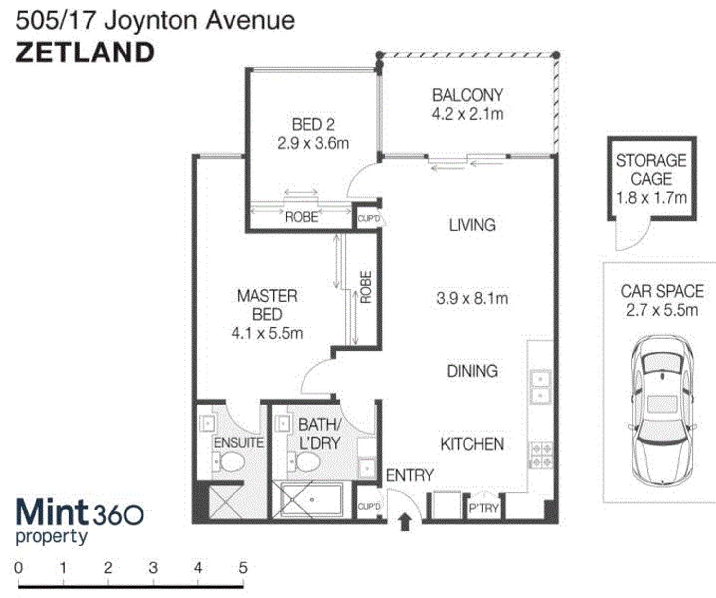 Floorplan of Homely apartment listing, 505/17 Joynton Avenue, Zetland NSW 2017