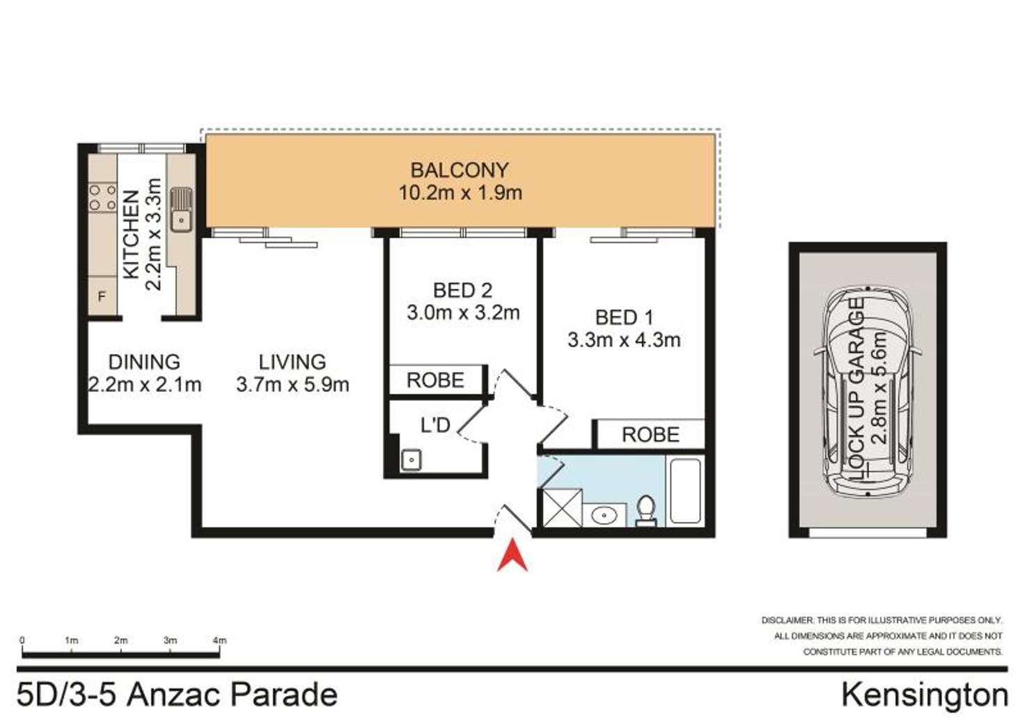 Floorplan of Homely apartment listing, 5D/3-5 Anzac Parade, Kensington NSW 2033
