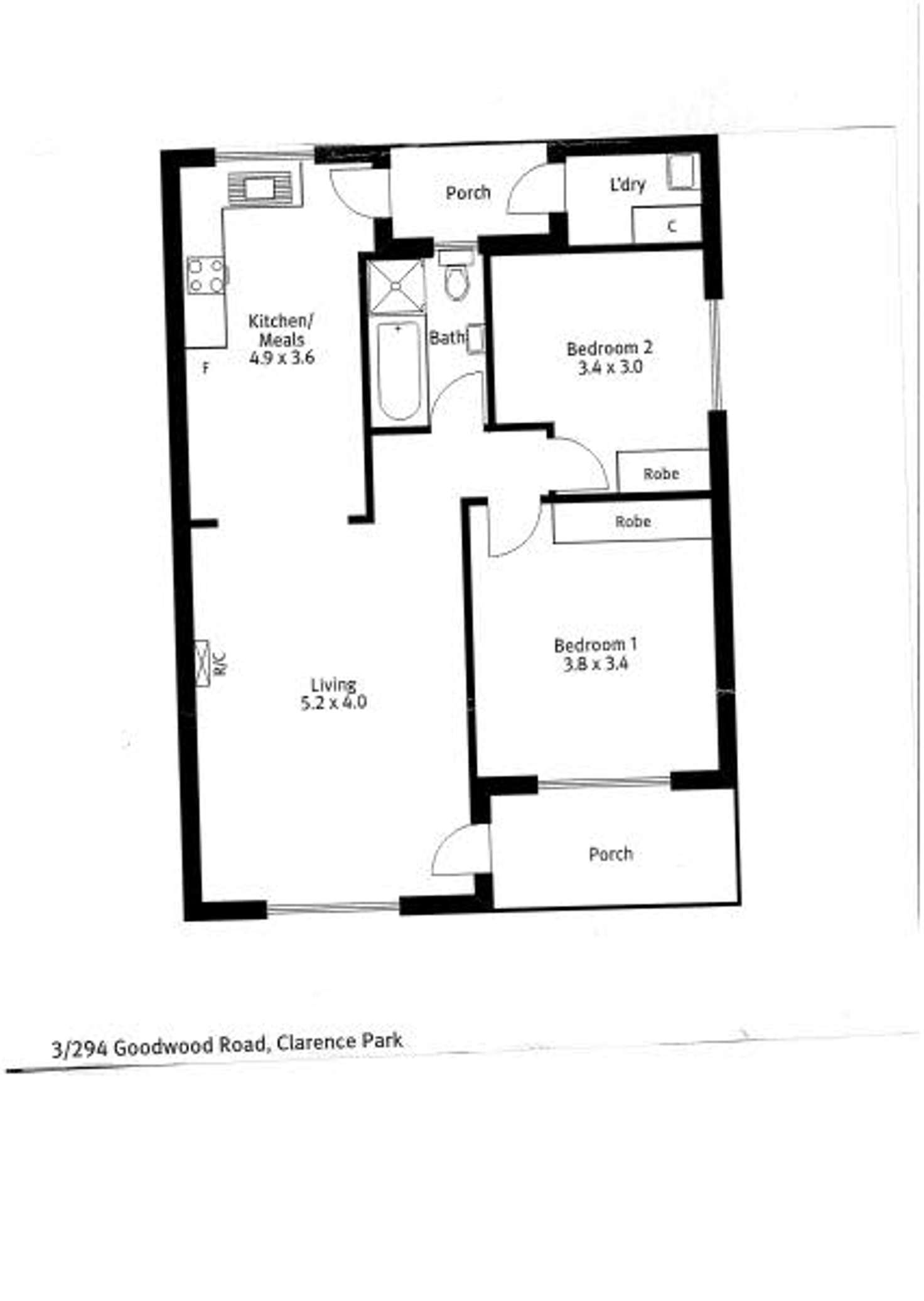 Floorplan of Homely unit listing, 3/294 Goodwood Road, Clarence Park SA 5034
