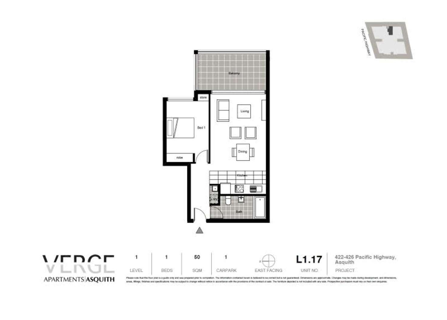 Floorplan of Homely apartment listing, 17/422-426 Peats Ferry Road, Asquith NSW 2077