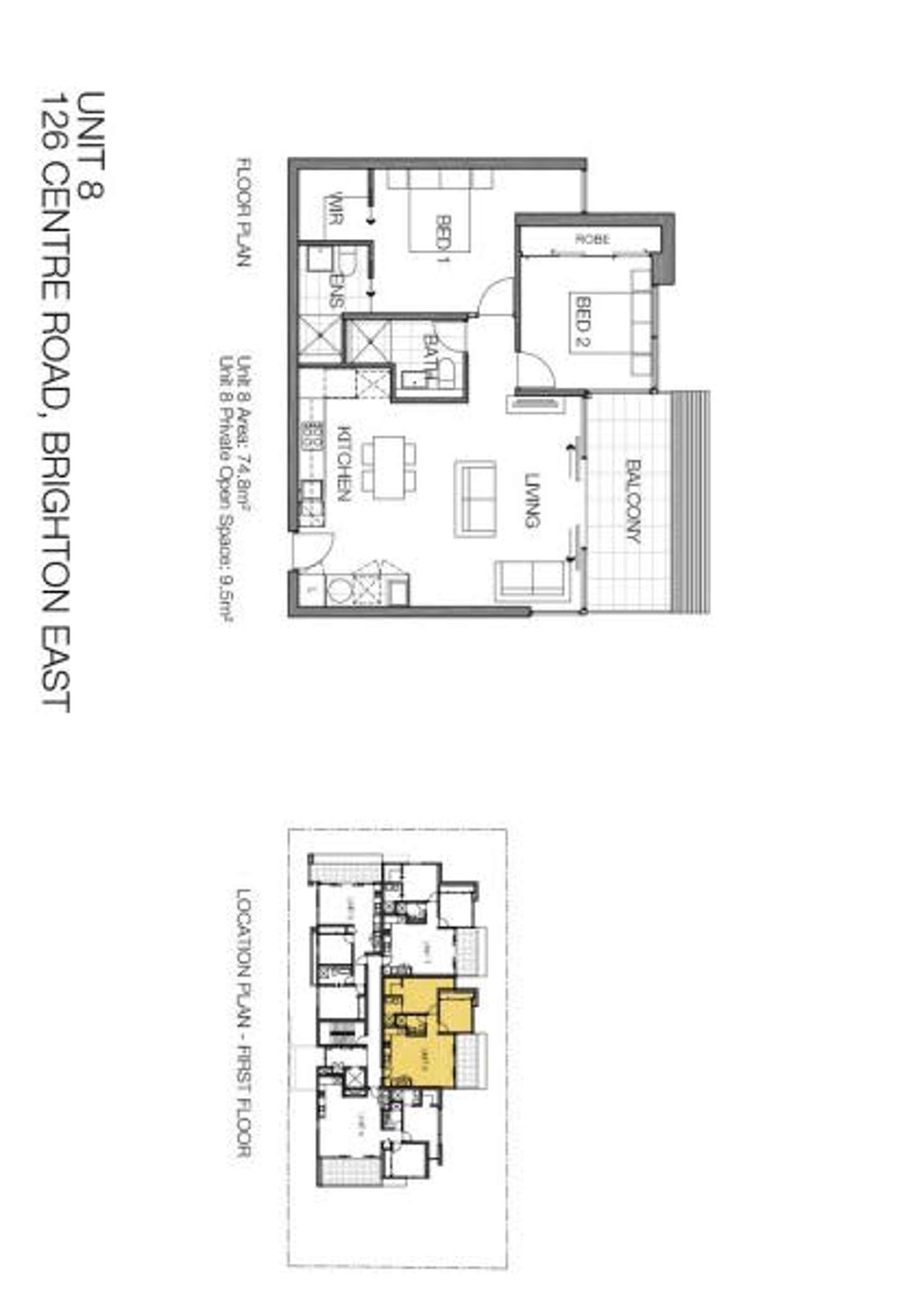 Floorplan of Homely apartment listing, 8/126 Centre Road, Brighton East VIC 3187