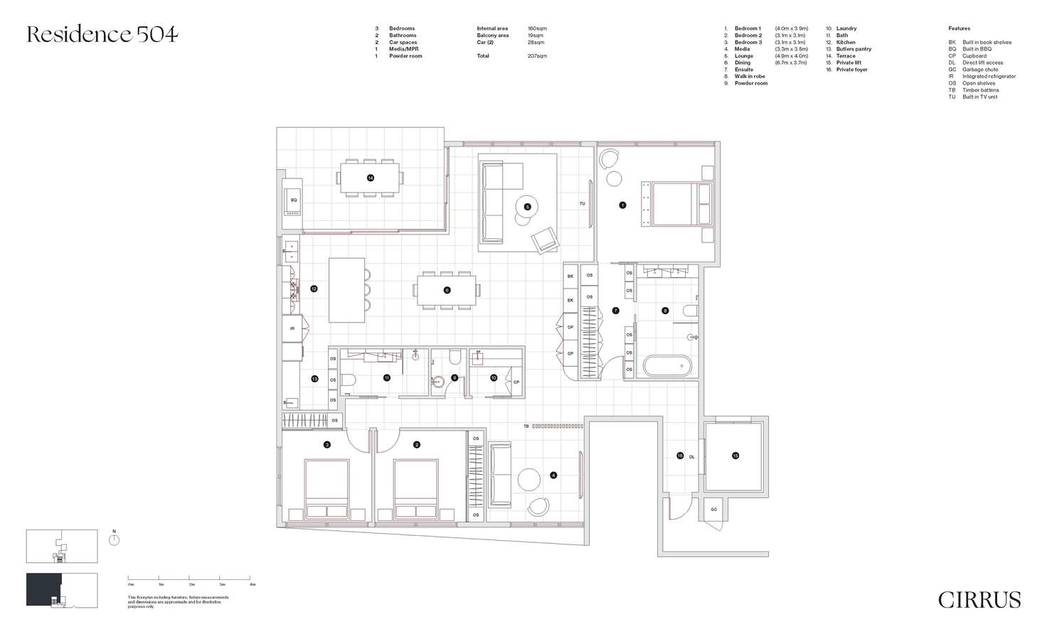 Floorplan of Homely apartment listing, 504/15 Carlton Street, Highgate Hill QLD 4101