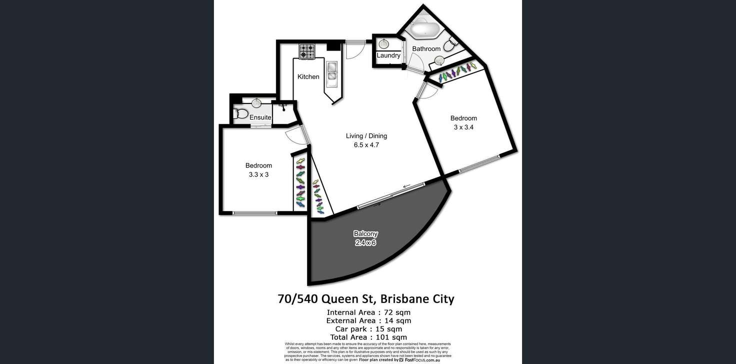 Floorplan of Homely apartment listing, 70/540 Queen Street, Brisbane QLD 4000