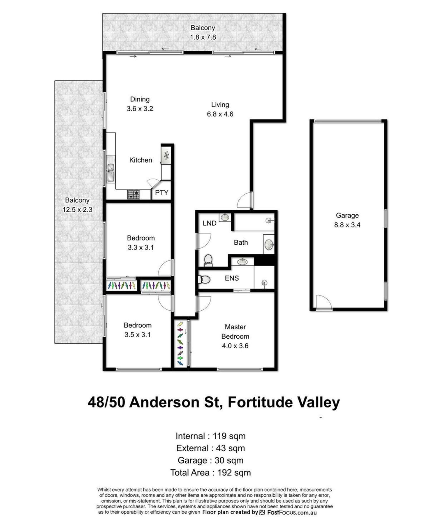 Floorplan of Homely unit listing, Unit 48/50 Anderson Street, Fortitude Valley QLD 4006
