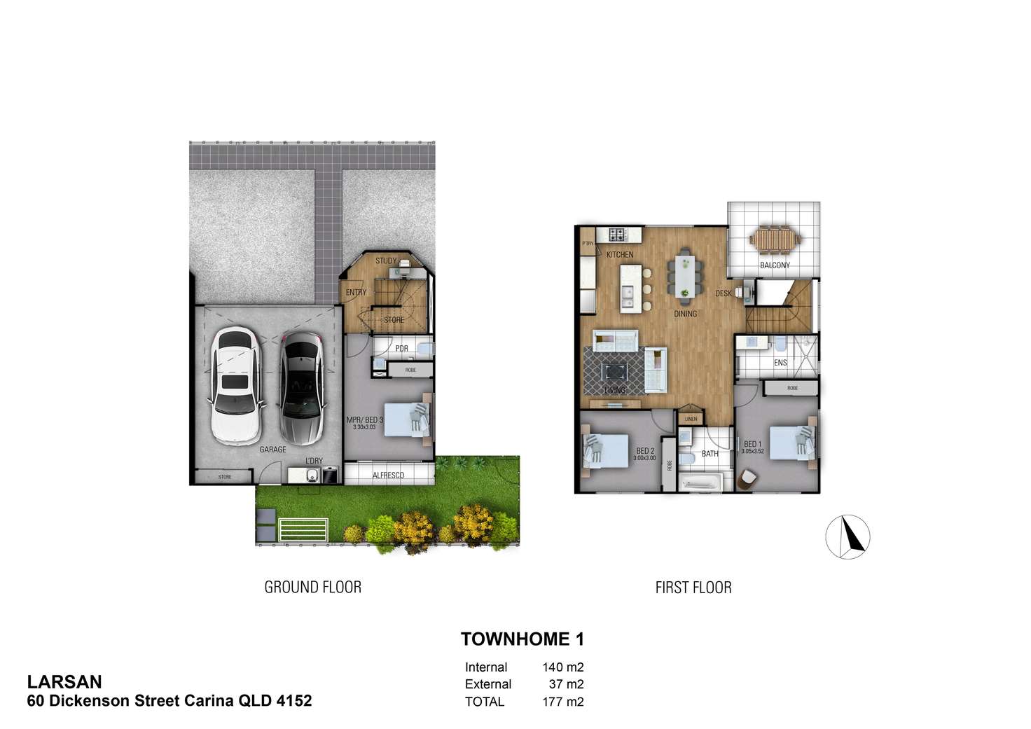 Floorplan of Homely townhouse listing, 1/60 Dickenson Street, Carina QLD 4152