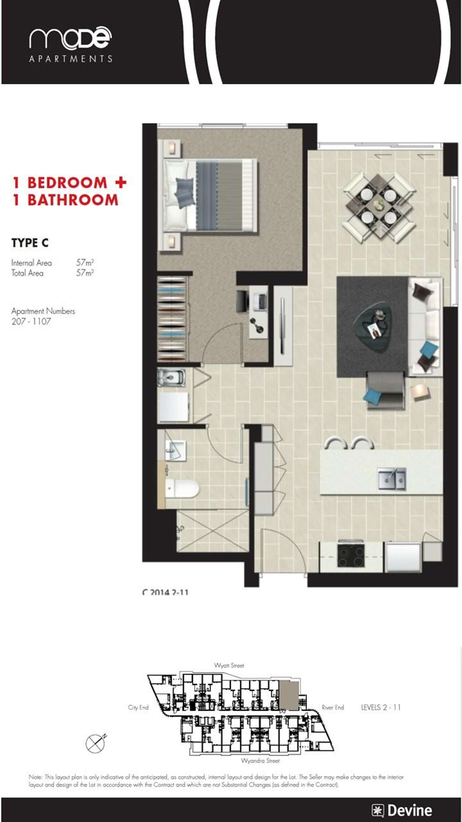 Floorplan of Homely apartment listing, 9D/42 Wyandra Street, Newstead QLD 4006