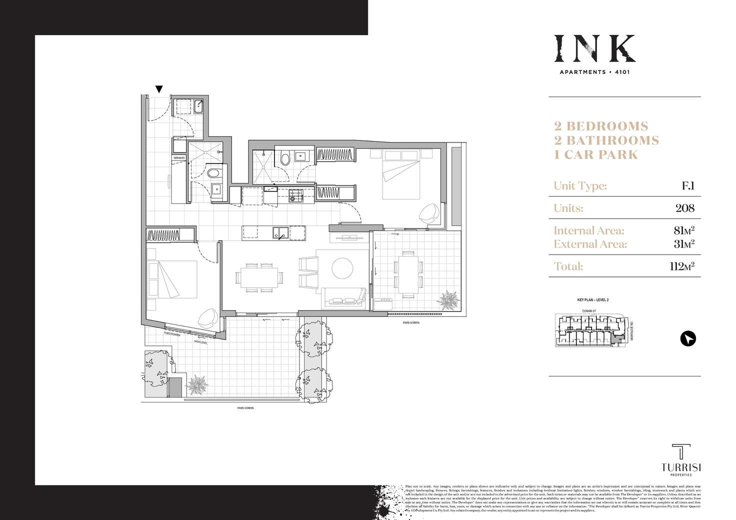 Floorplan of Homely unit listing, unit 208/08 Donkin, West End QLD 4101