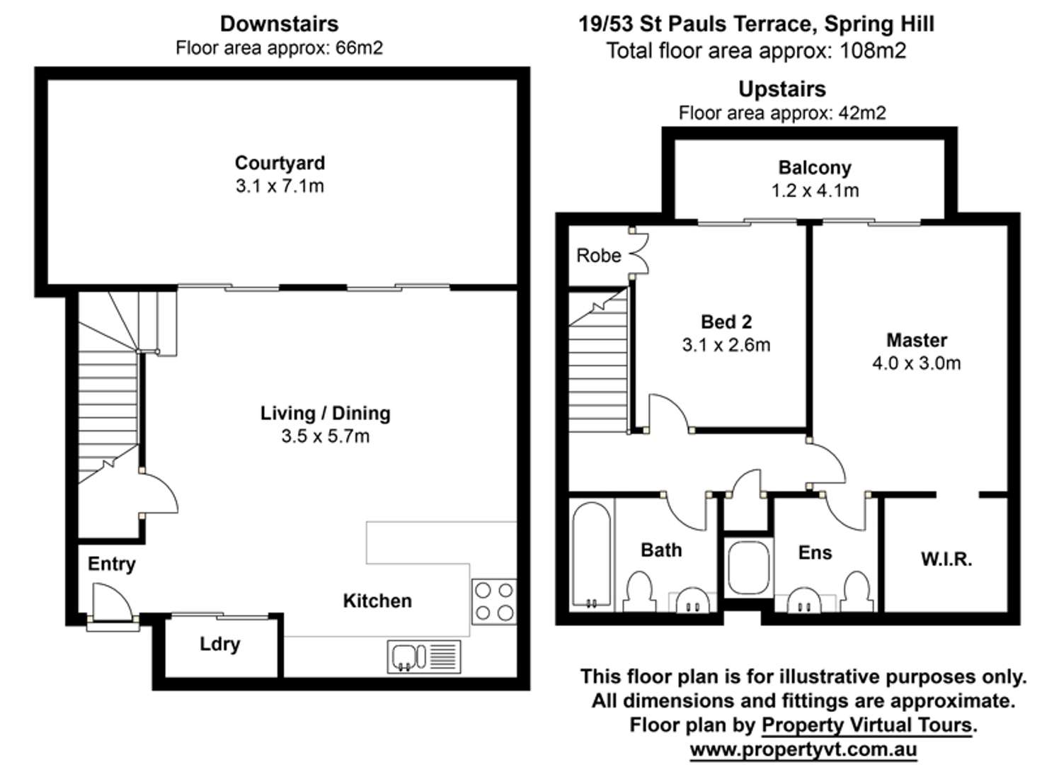 Floorplan of Homely townhouse listing, 19/53 St Pauls Terrace, Spring Hill QLD 4000