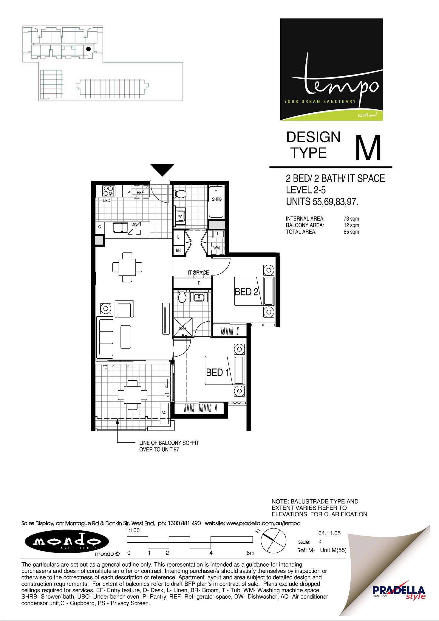 Floorplan of Homely unit listing, unit 83/20 Donkin, West End QLD 4101