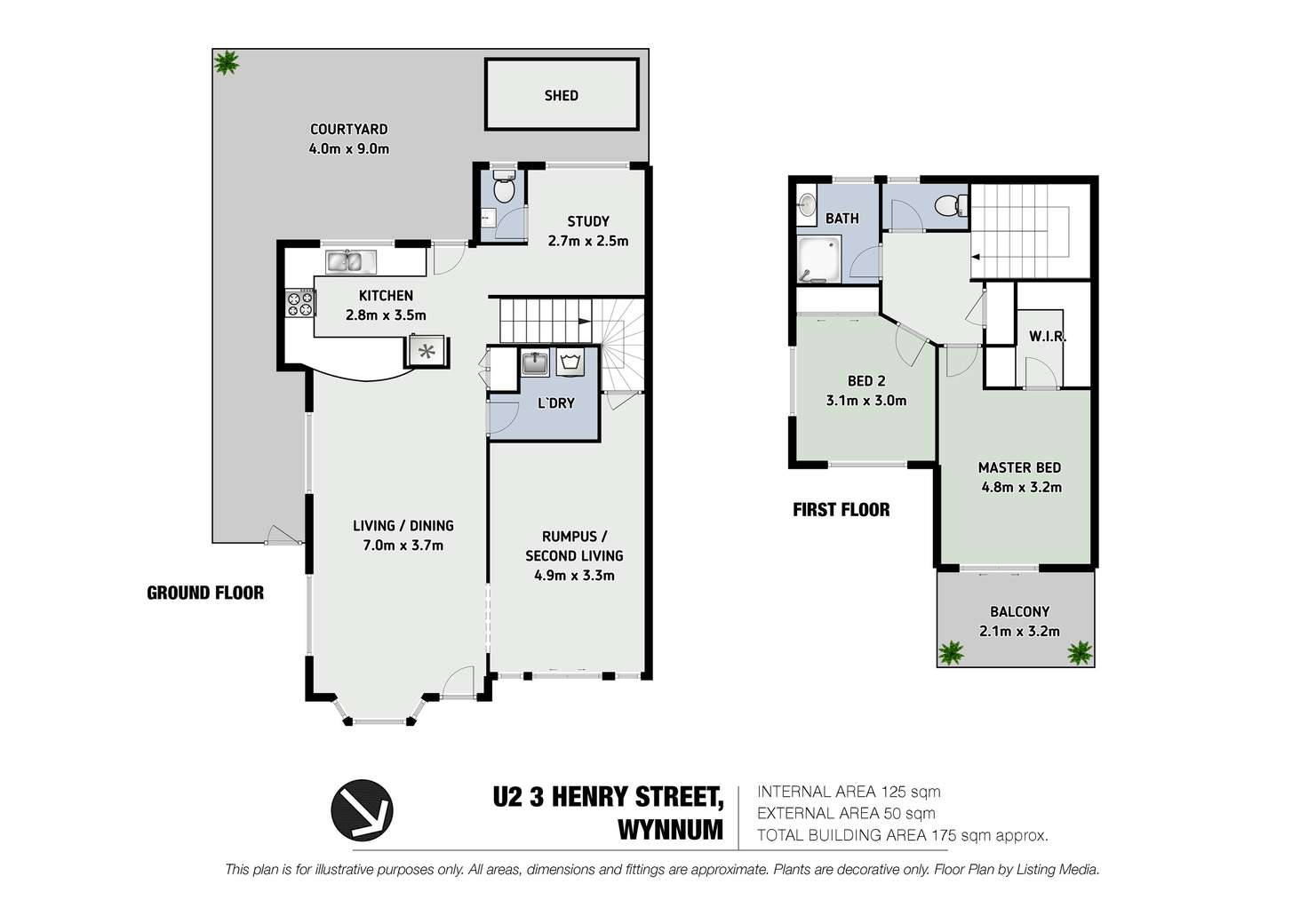 Floorplan of Homely townhouse listing, 2/3 Henry Street, Wynnum QLD 4178
