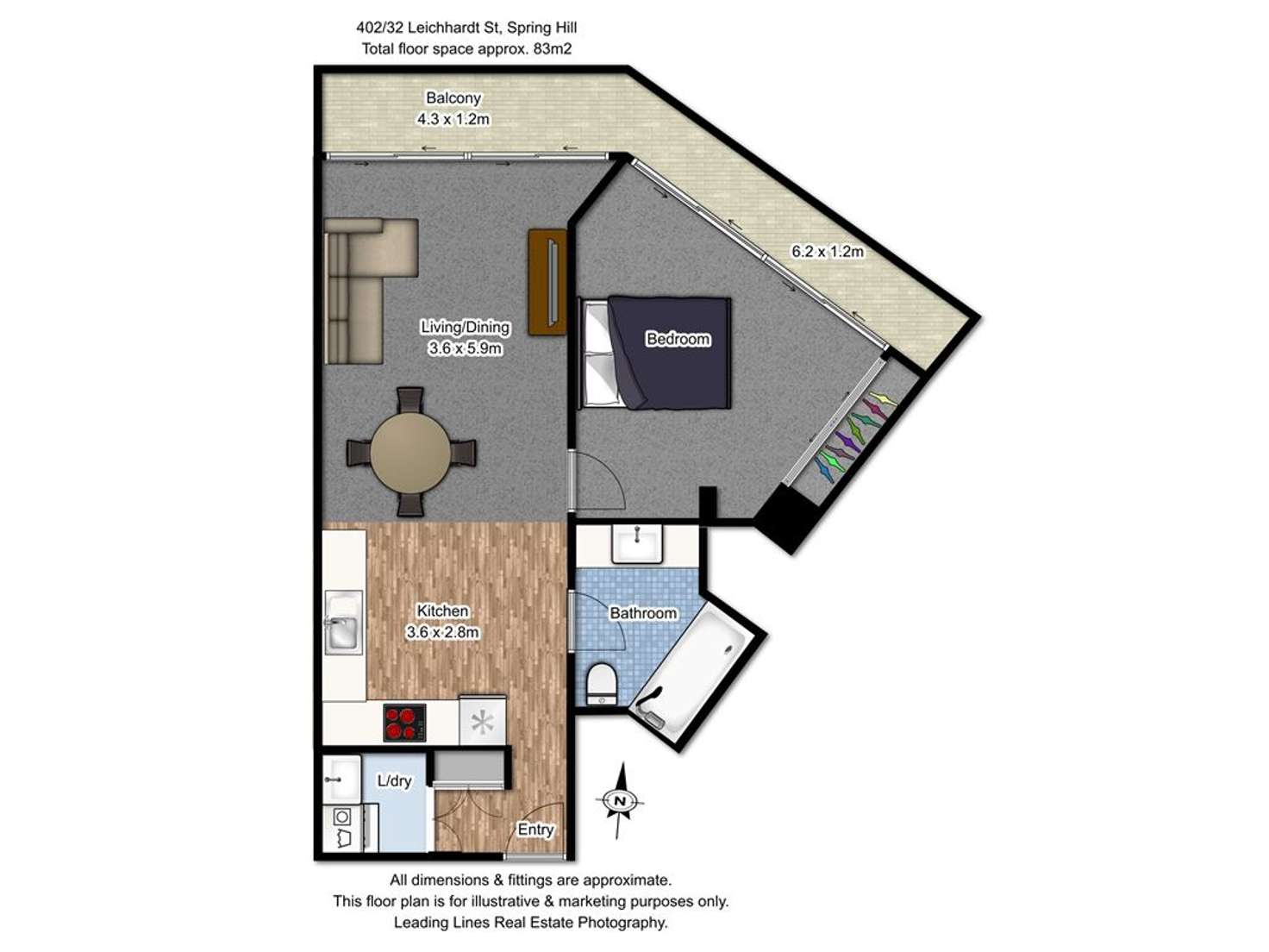 Floorplan of Homely unit listing, 402/32 Leichhardt Street, Spring Hill QLD 4000