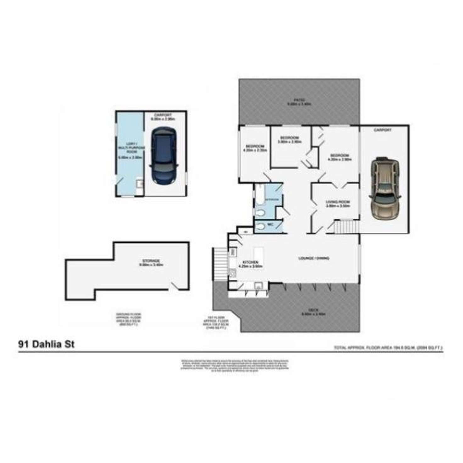 Floorplan of Homely house listing, 91 Dahlia Street, Cannon Hill QLD 4170