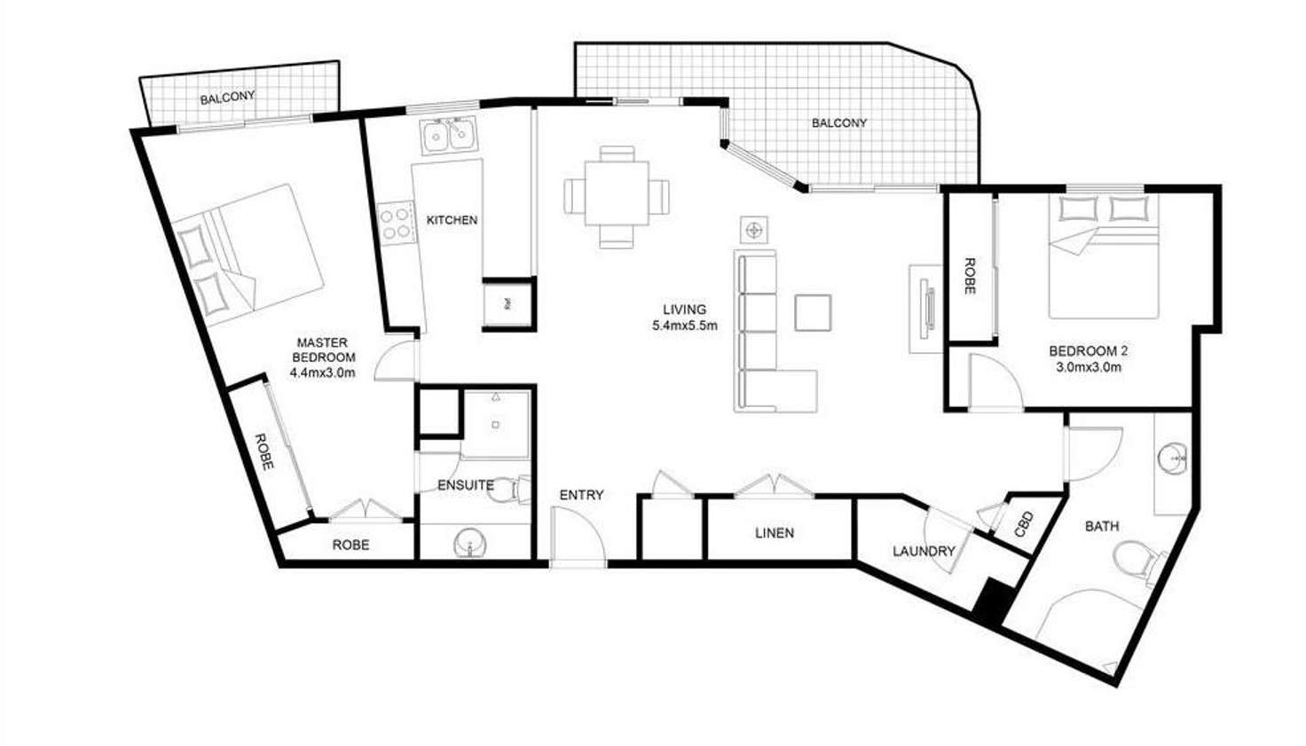 Floorplan of Homely apartment listing, 10E/35 Howard Street, Brisbane QLD 4000