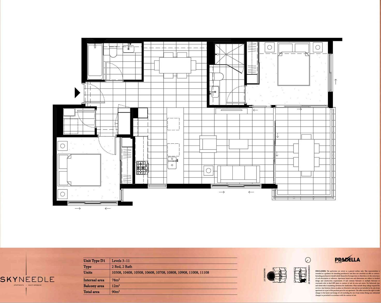 Floorplan of Homely apartment listing, L6/16 EDMONDSTONE ST, South Brisbane QLD 4101