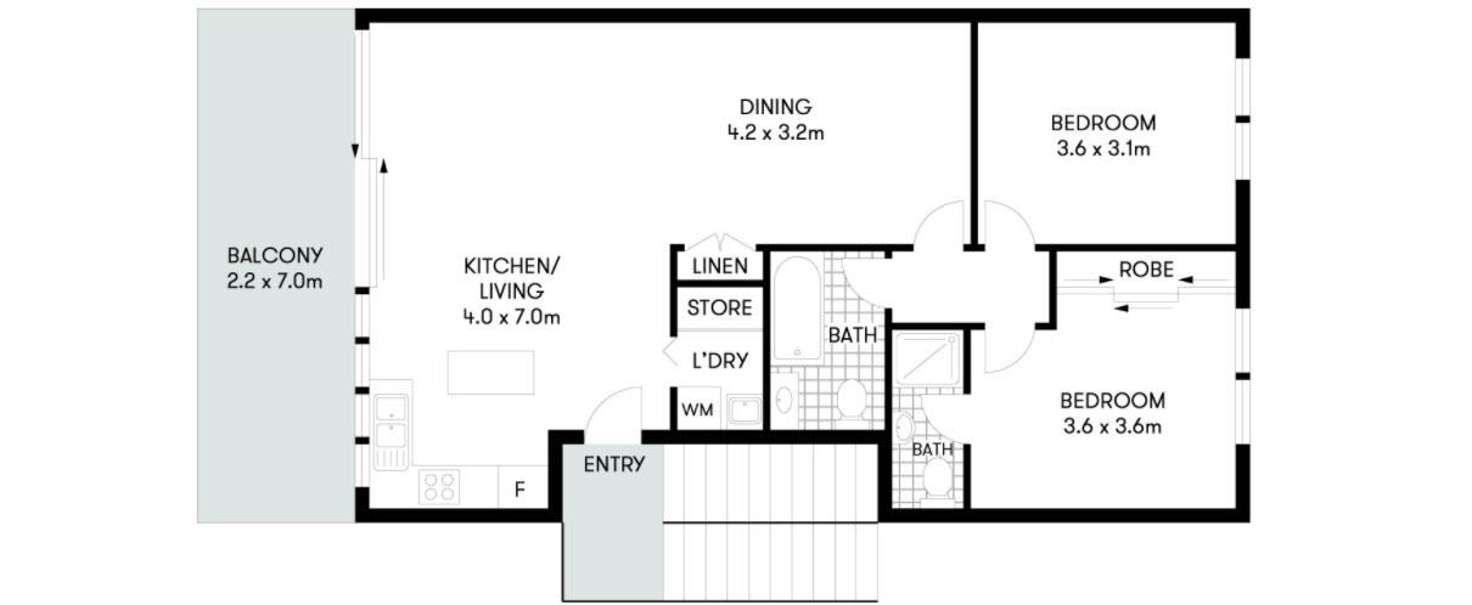 Floorplan of Homely apartment listing, 24 Scott Street, Byron Bay NSW 2481