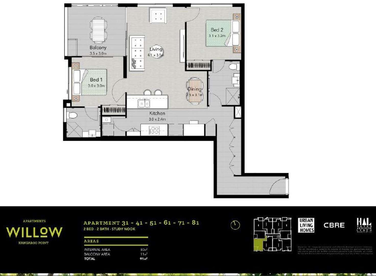 Floorplan of Homely unit listing, 55/55 Princess St, Kangaroo Point QLD 4169