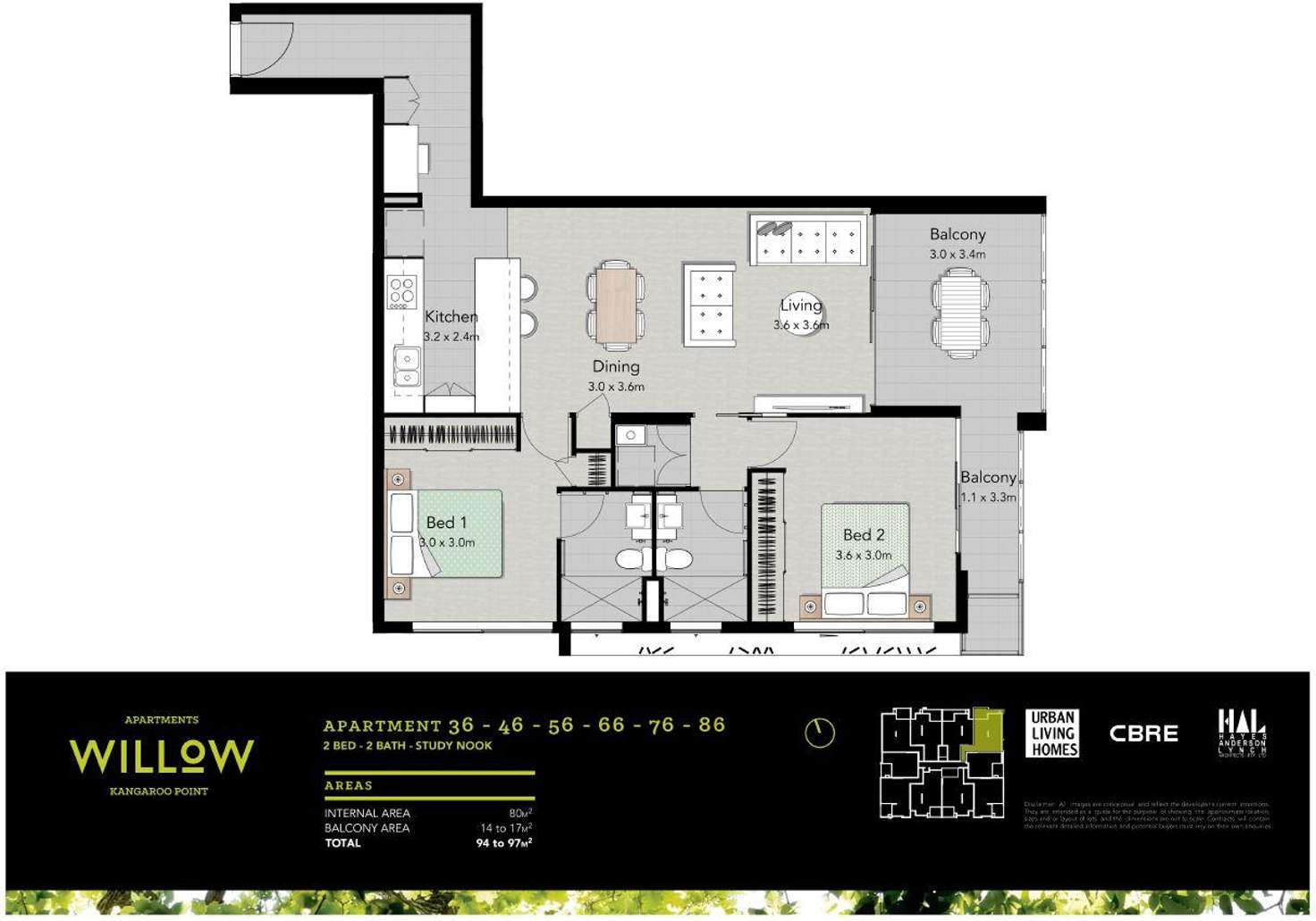 Floorplan of Homely apartment listing, 36/55 Princess St, Kangaroo Point QLD 4169