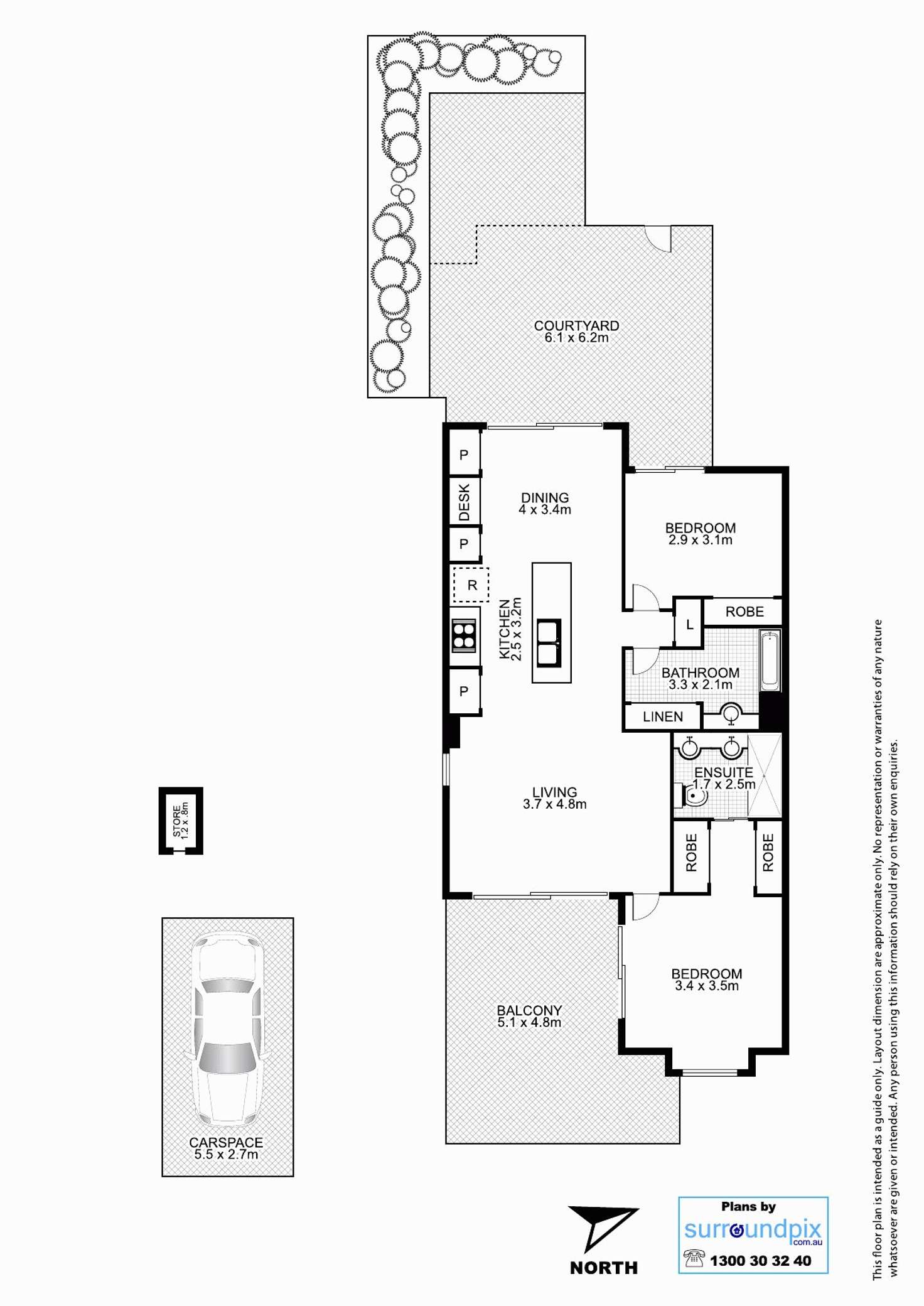 Floorplan of Homely unit listing, 451 Gregory tce, Spring Hill QLD 4000