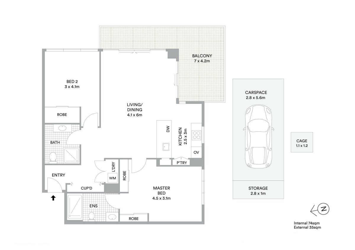 Floorplan of Homely unit listing, 503/8 St George Street, Gosford NSW 2250