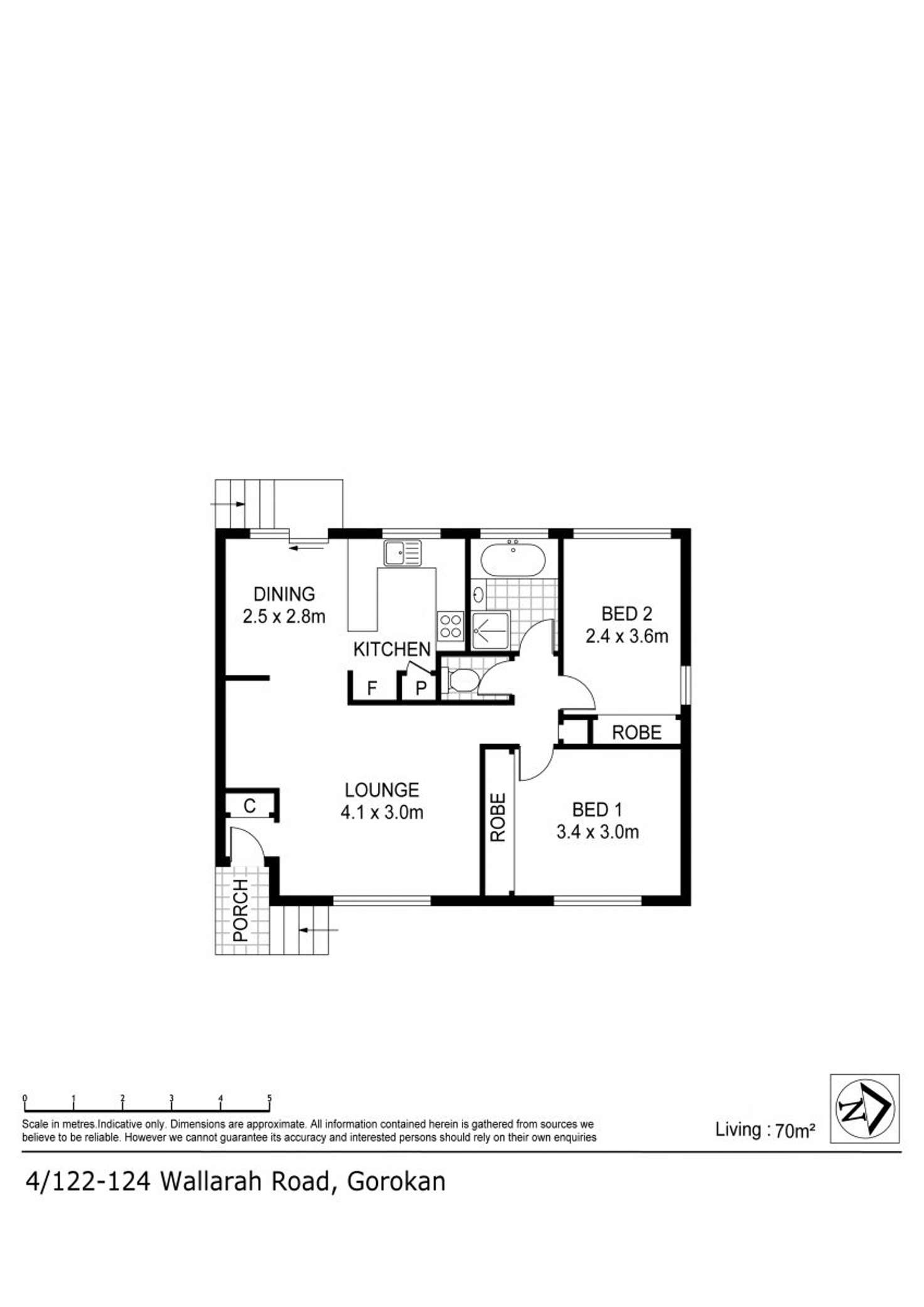 Floorplan of Homely unit listing, 4/122-124 Wallarah Road, Gorokan NSW 2263