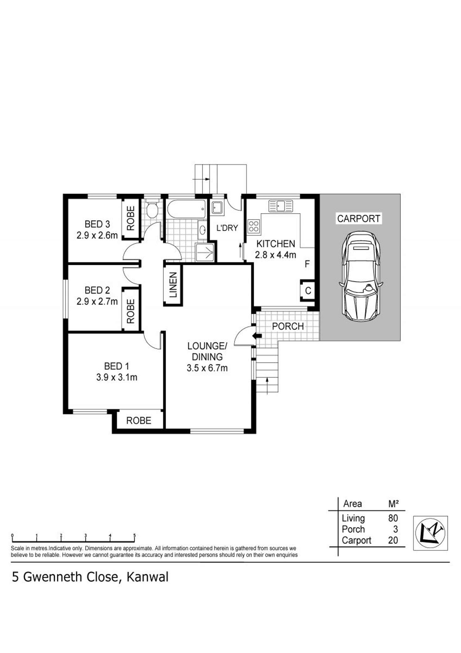 Floorplan of Homely house listing, 5 Gwenneth Close, Kanwal NSW 2259