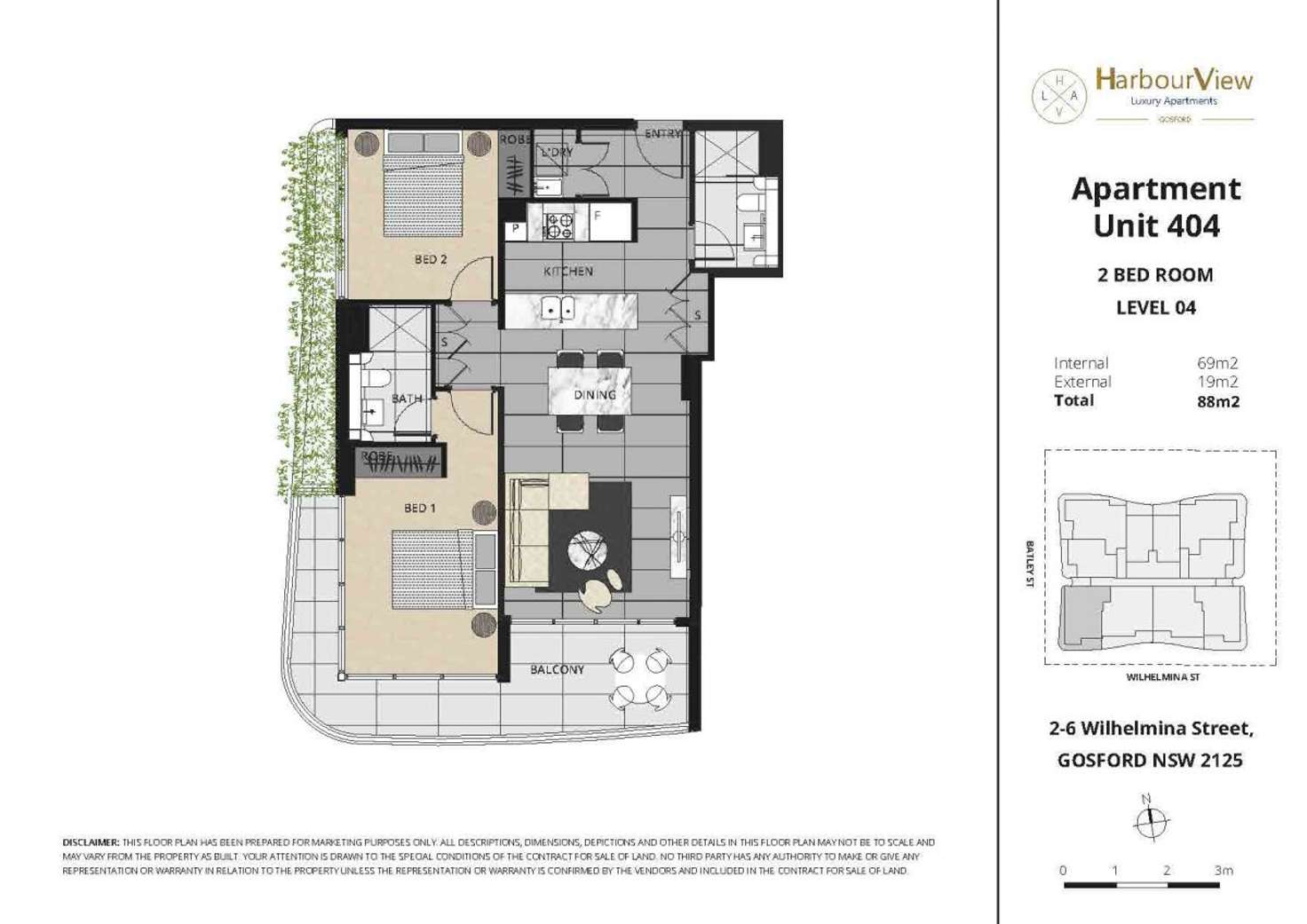 Floorplan of Homely unit listing, 404/2 Wilhelmina Street, Gosford NSW 2250
